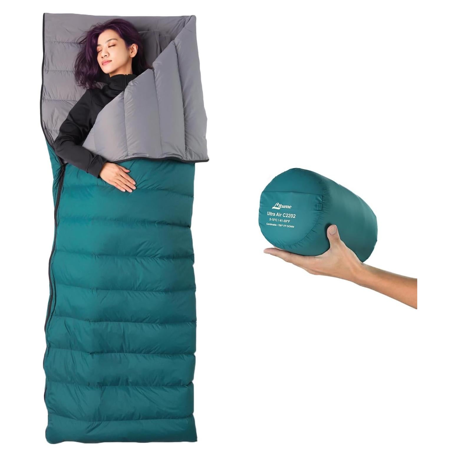 Saco de Dormir Litume C2202 de Plumas 3 Temporadas 500g