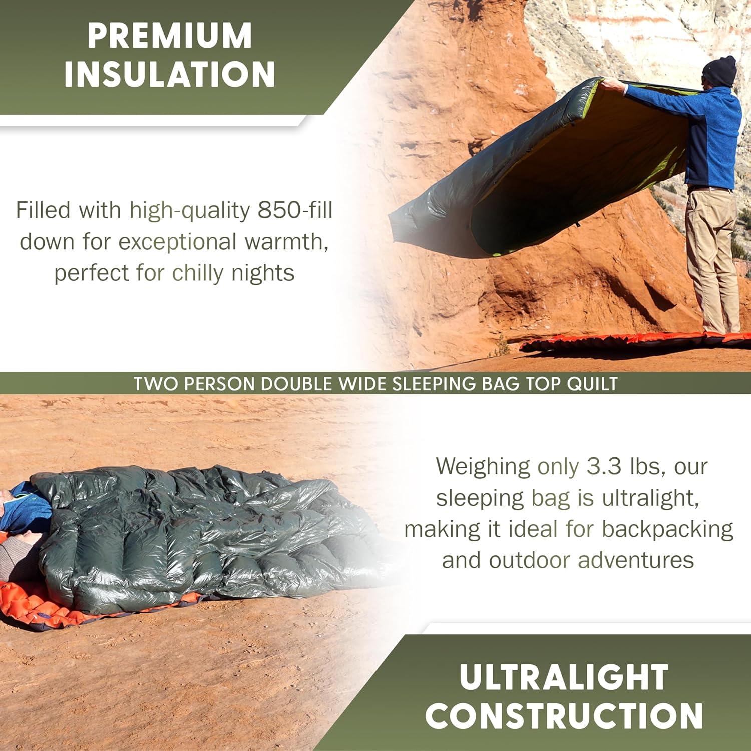 Saco de dormir ultraligero SENSORY4U 850 plumón 2 personas