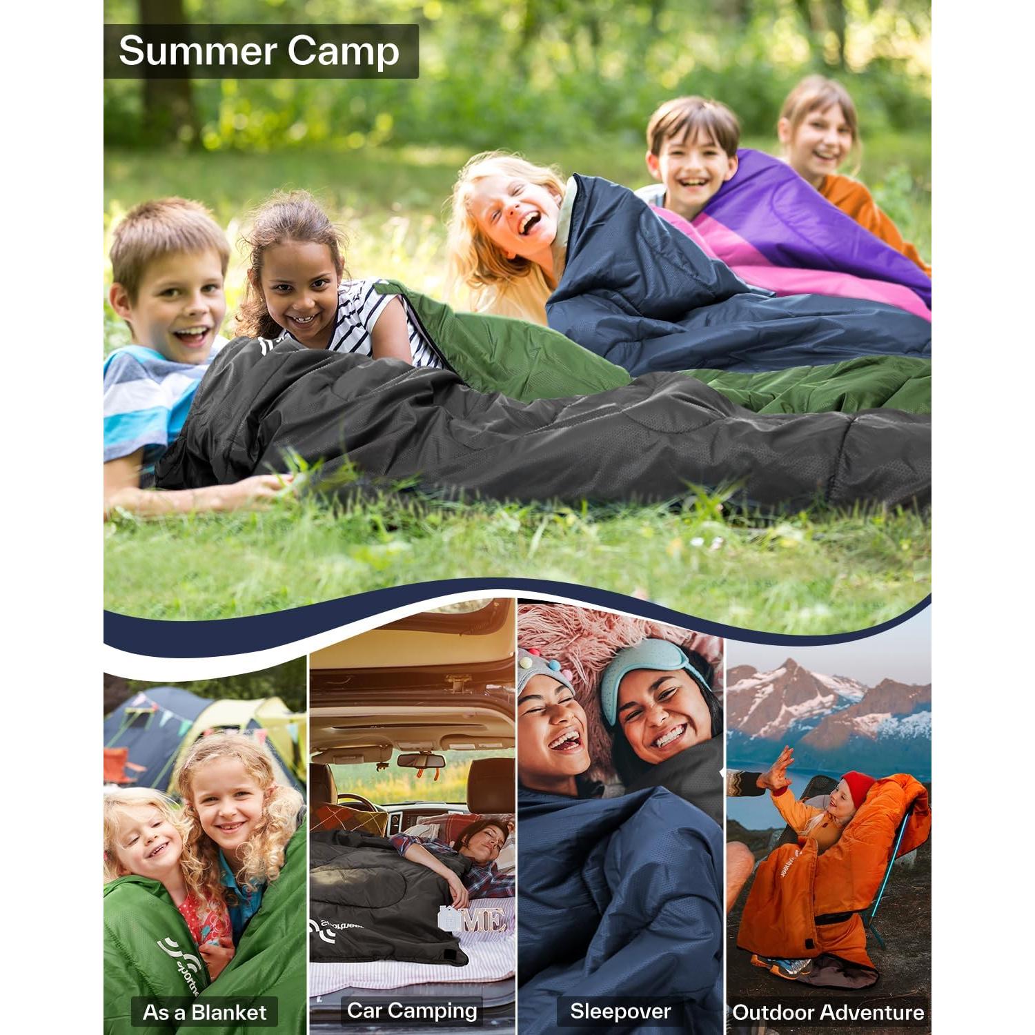 Saco de dormir Sportneer 3 estaciones 220x75 cm azul oscuro