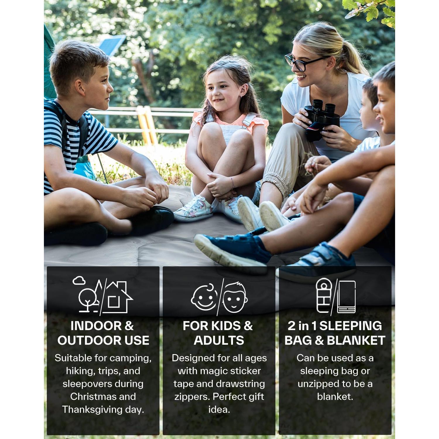 Saco de dormir Sportneer 3 estaciones 220x75 cm azul oscuro