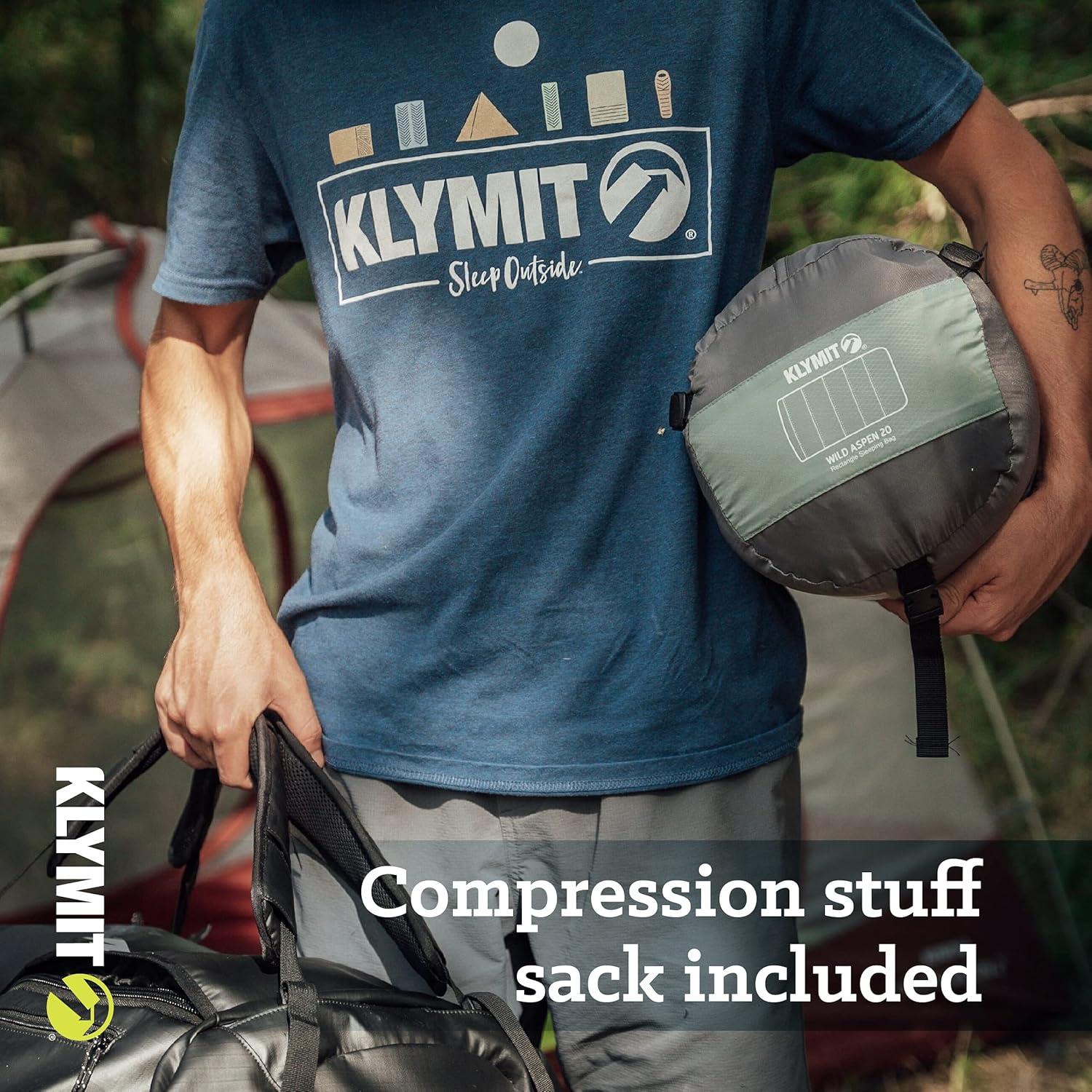 Saco de dormir Klymit Wild Aspen 3 estaciones 20°F (-6.67°C) verde