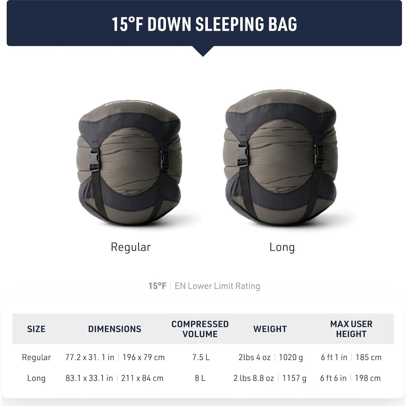 Saco de dormir Ascent Down Sea to Summit - 1.31 kg - 15°F