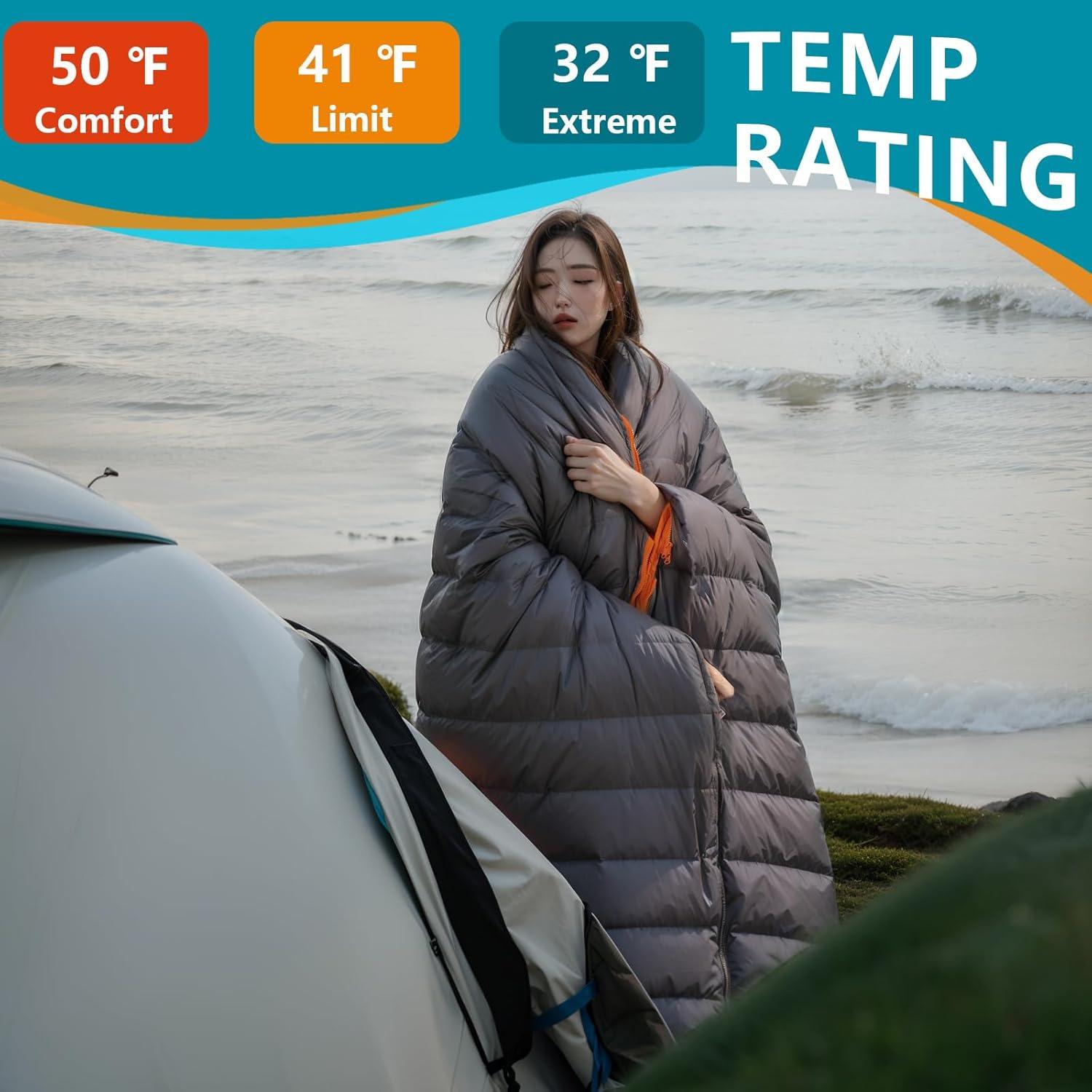 Saco de Dormir Ultraligero BISINNA 0.78kg 0-10C para Camping