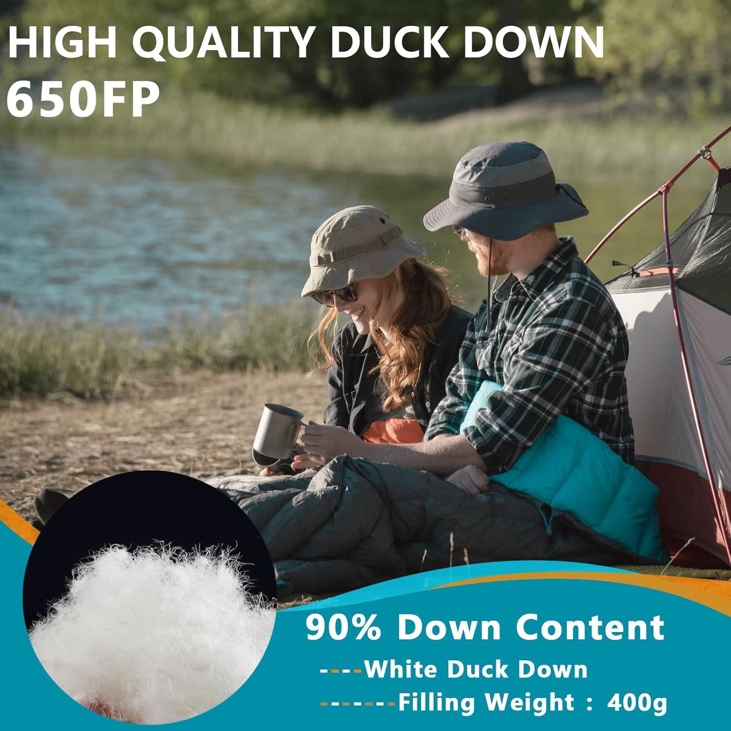 Saco de Dormir Ultraligero BISINNA 0.78kg 0-10C para Camping