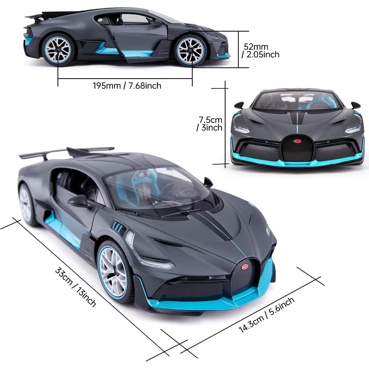 Coche RC Rastar Bugatti Divo 1:14 Puertas Abiertas - Gris