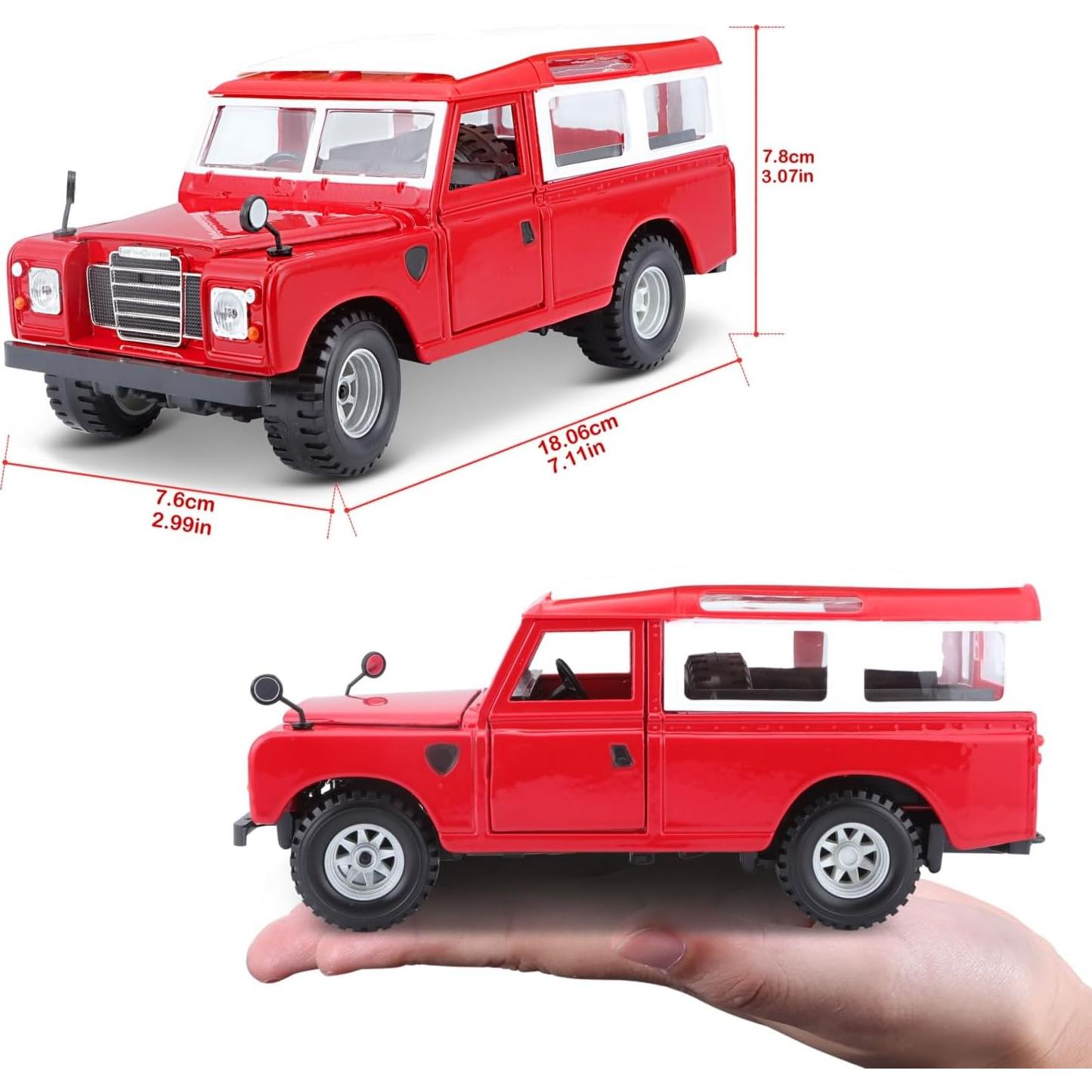Bburago Land Rover 1:25 Escala Azul Metal Fundido