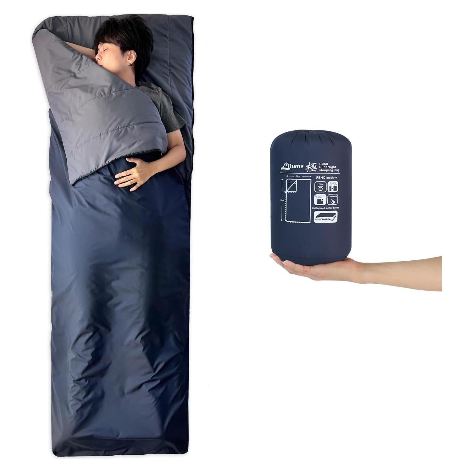 Saco de dormir combinable Litume C068 20°C 1.6kg ligero y portátil