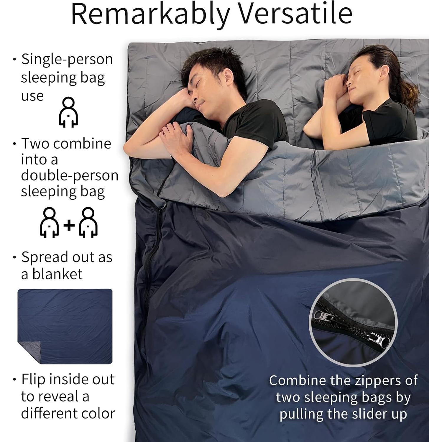 Saco de dormir combinable Litume C068 20°C 1.6kg ligero y portátil