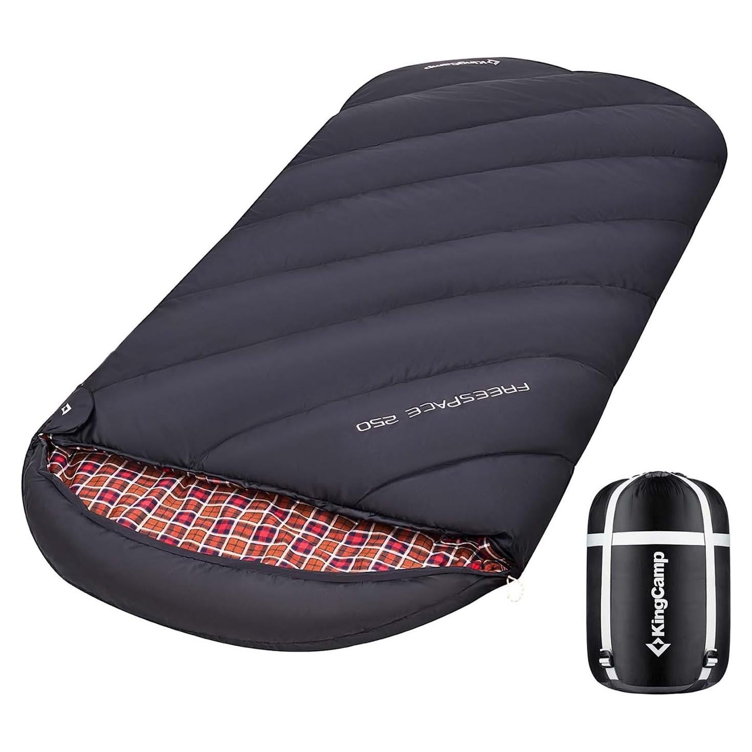 Saco de Dormir KingCamp Extra Ancho 220x100 cm 3 Temporadas