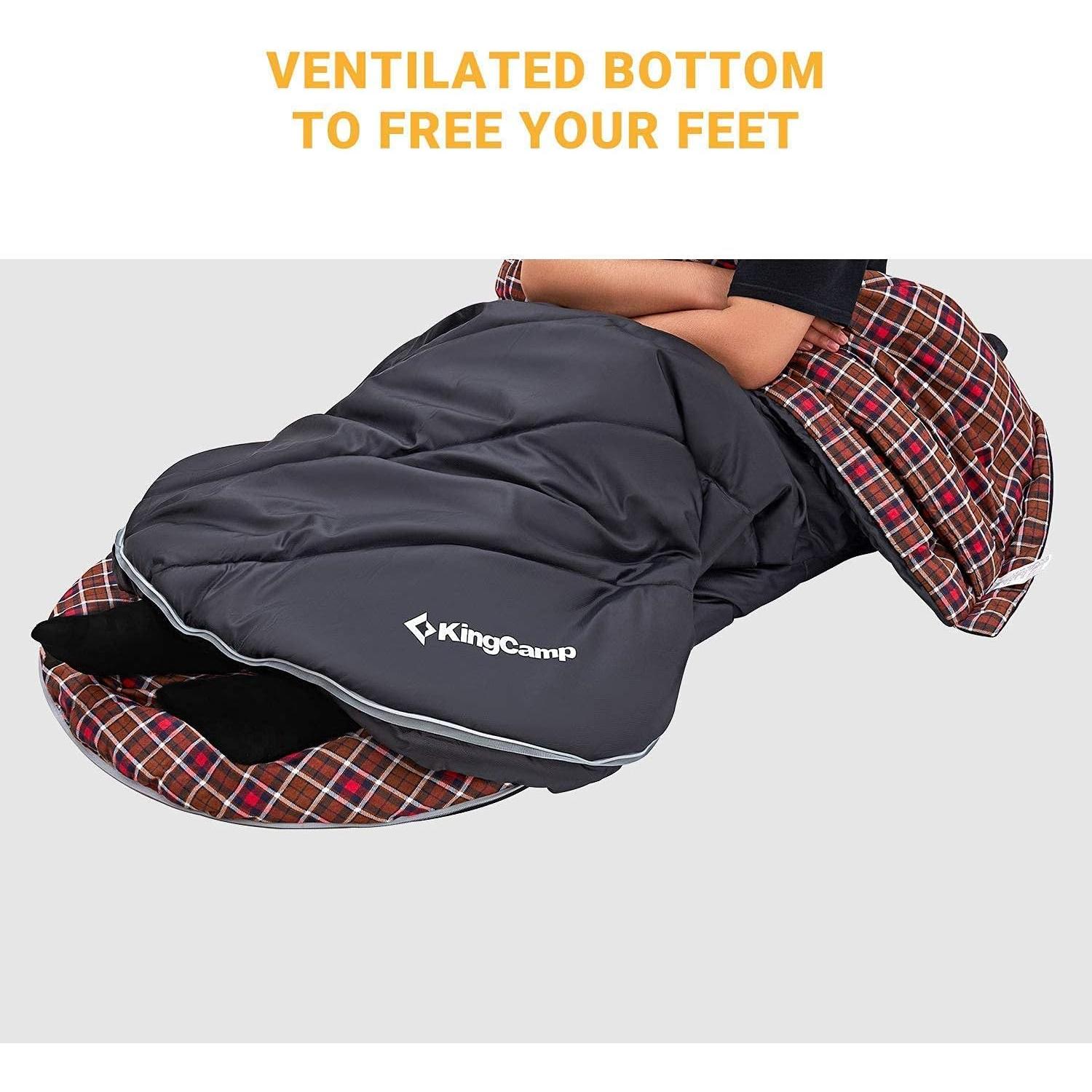 Saco de Dormir KingCamp Extra Ancho 220x100 cm 3 Temporadas
