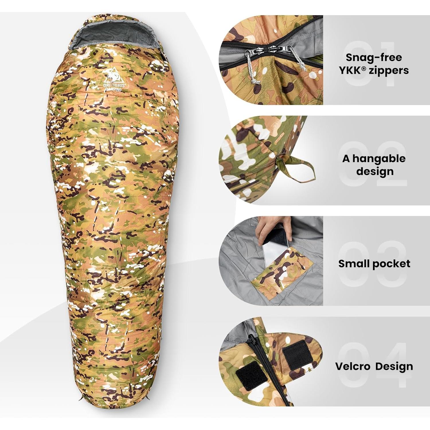 Saco de Dormir Mummy OneTigris 4 Estaciones 0°C Camo