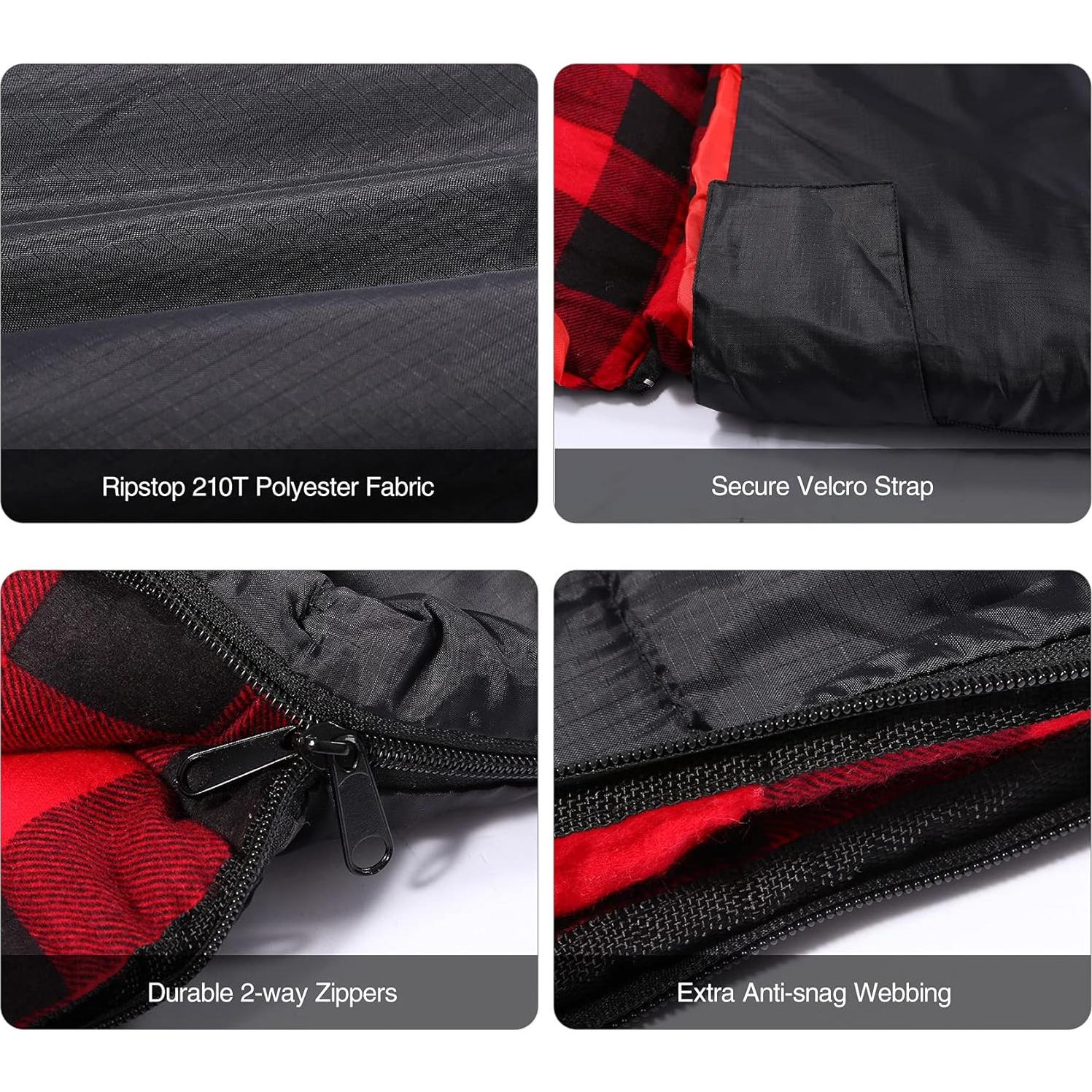 Saco de Dormir Doble REDCAMP Algodón Franela 225x148 cm