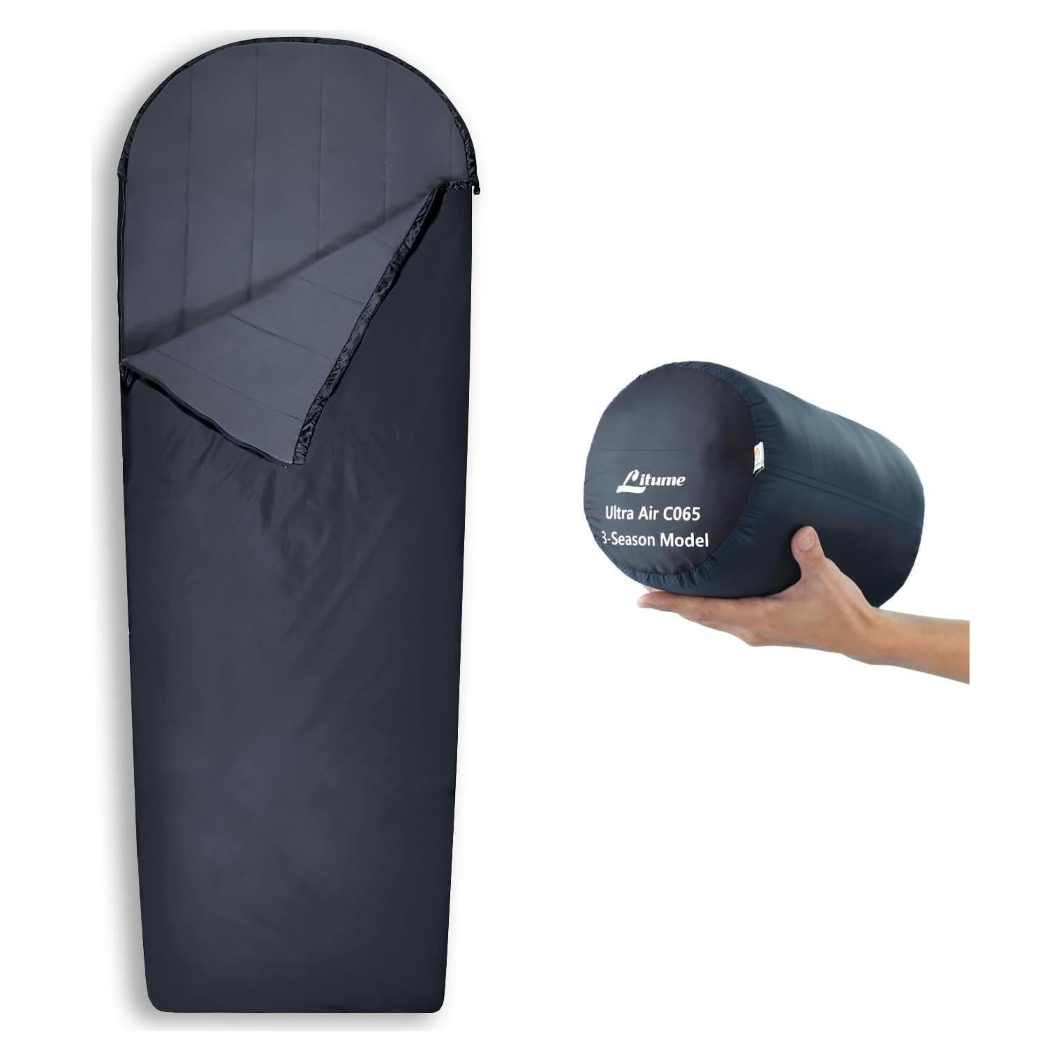 Saco de dormir compacto Litume C065 con forro de terciopelo