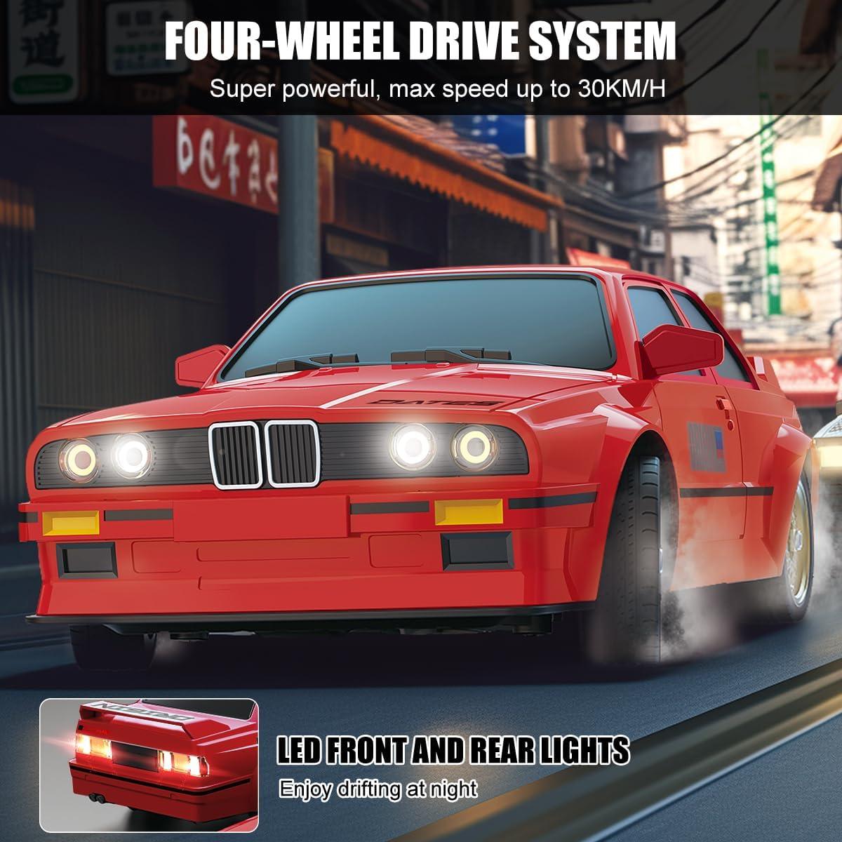 Coche RC Drift Hitish 1:16 30KM/h con Luces LED y Baterías