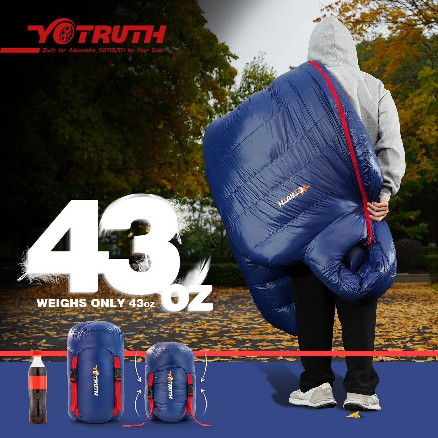 Saco de Dormir Tipo Momia Yotruth 650-FP Nylon Ripstop 20°F
