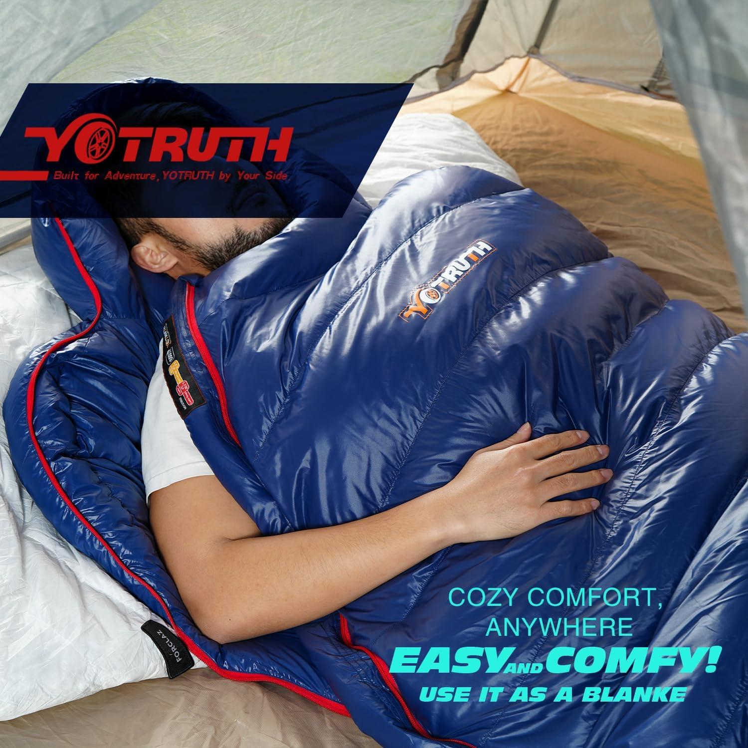 Saco de Dormir Tipo Momia Yotruth 650-FP Nylon Ripstop 20°F