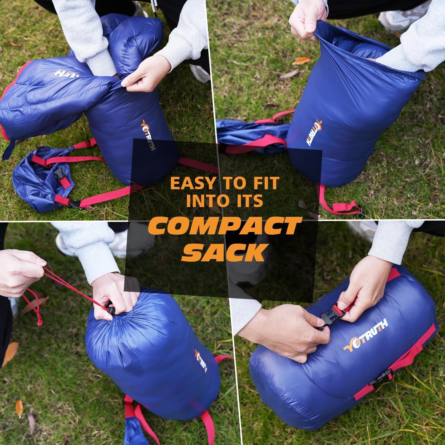 Saco de Dormir Tipo Momia Yotruth 650-FP Nylon Ripstop 20°F