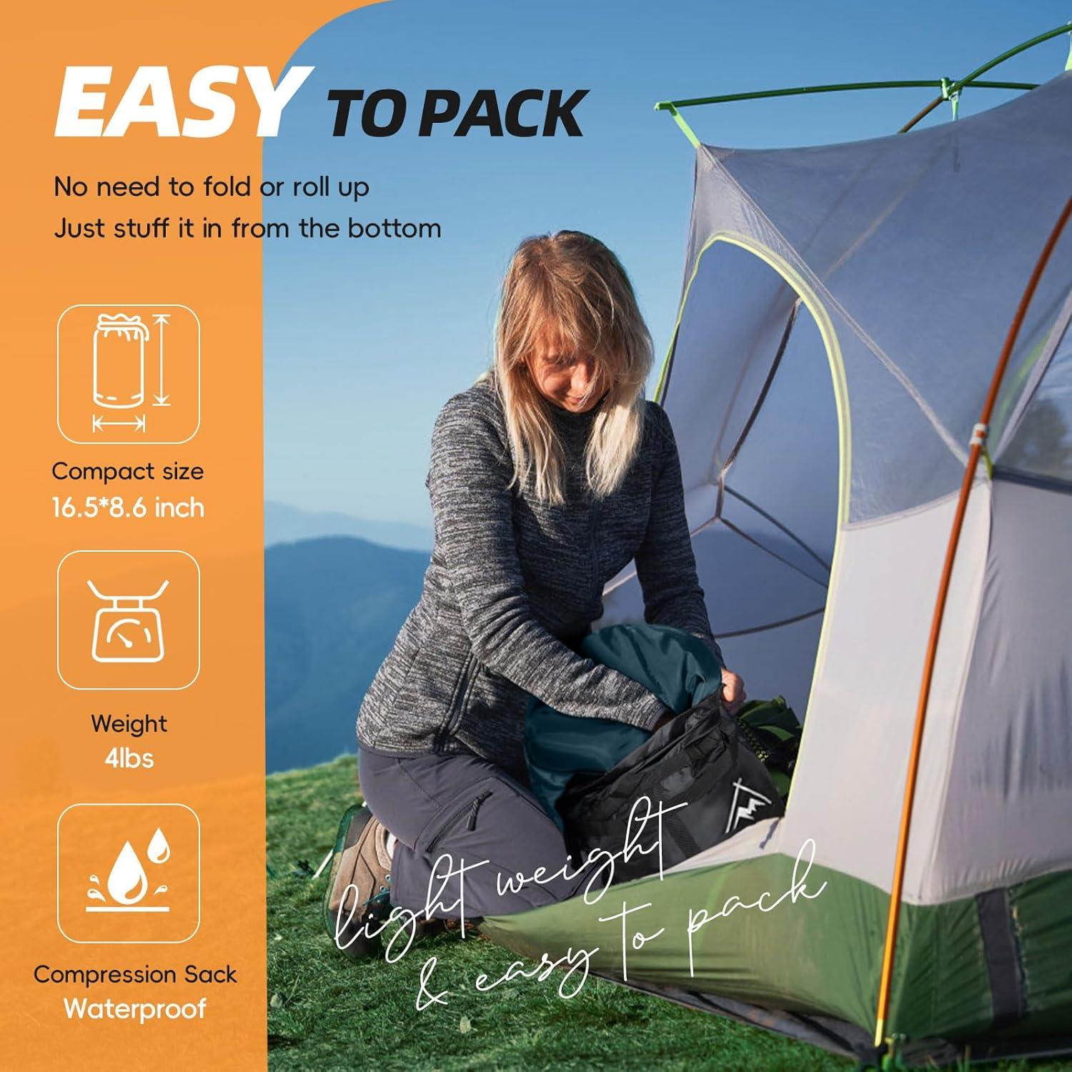 Saco de Dormir MEREZA Flannel XL para Camping 4 Estaciones