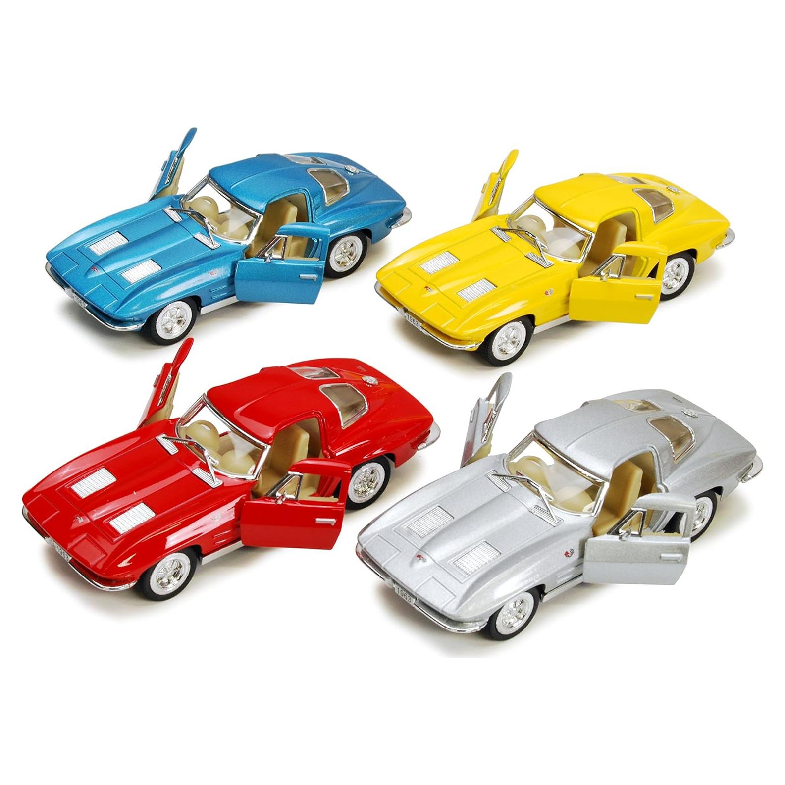 Set de 4 Modelos de Coche Kinsmart 1963 Corvette 1/36