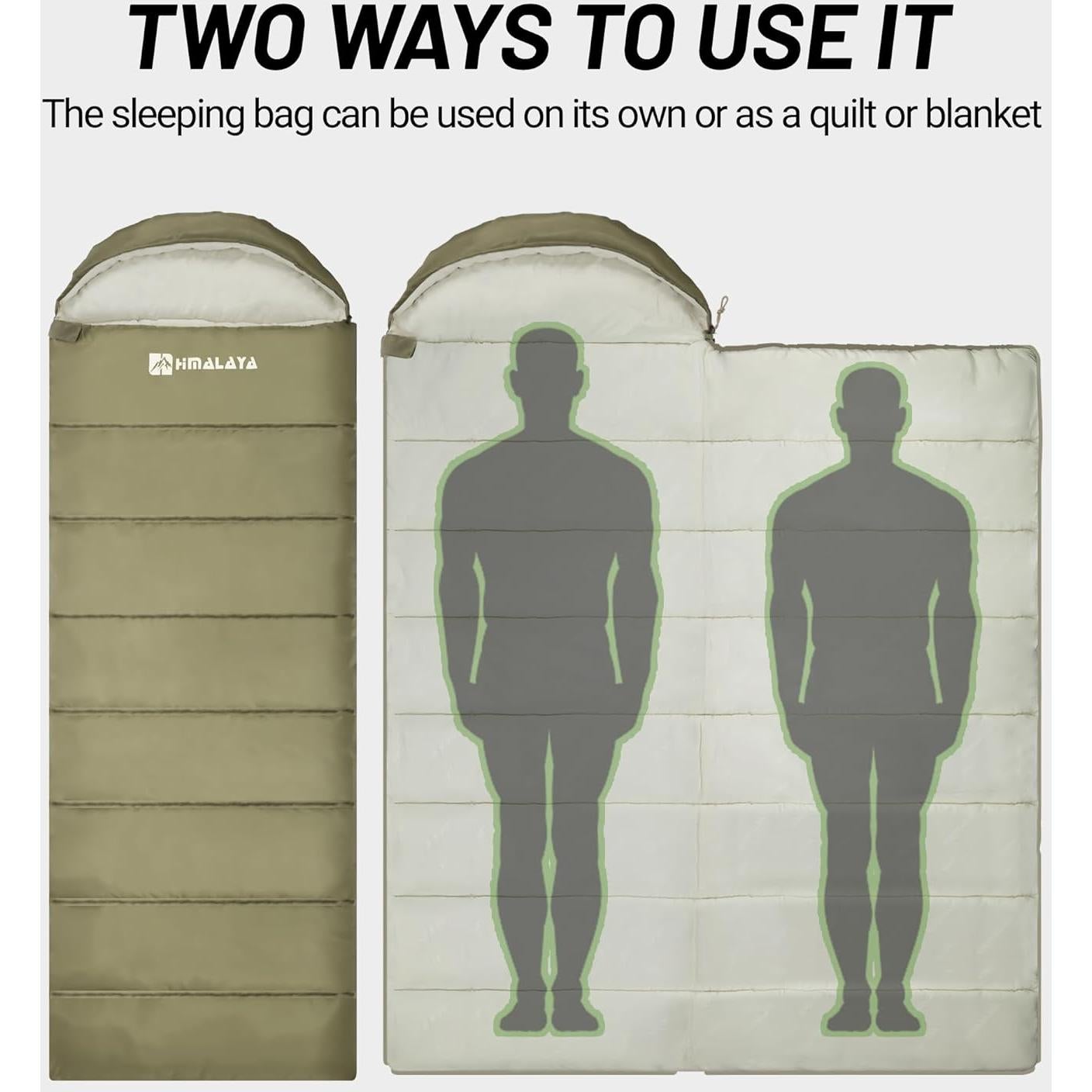 Saco de dormir para clima frío HD370311 - 20°F a 60°F
