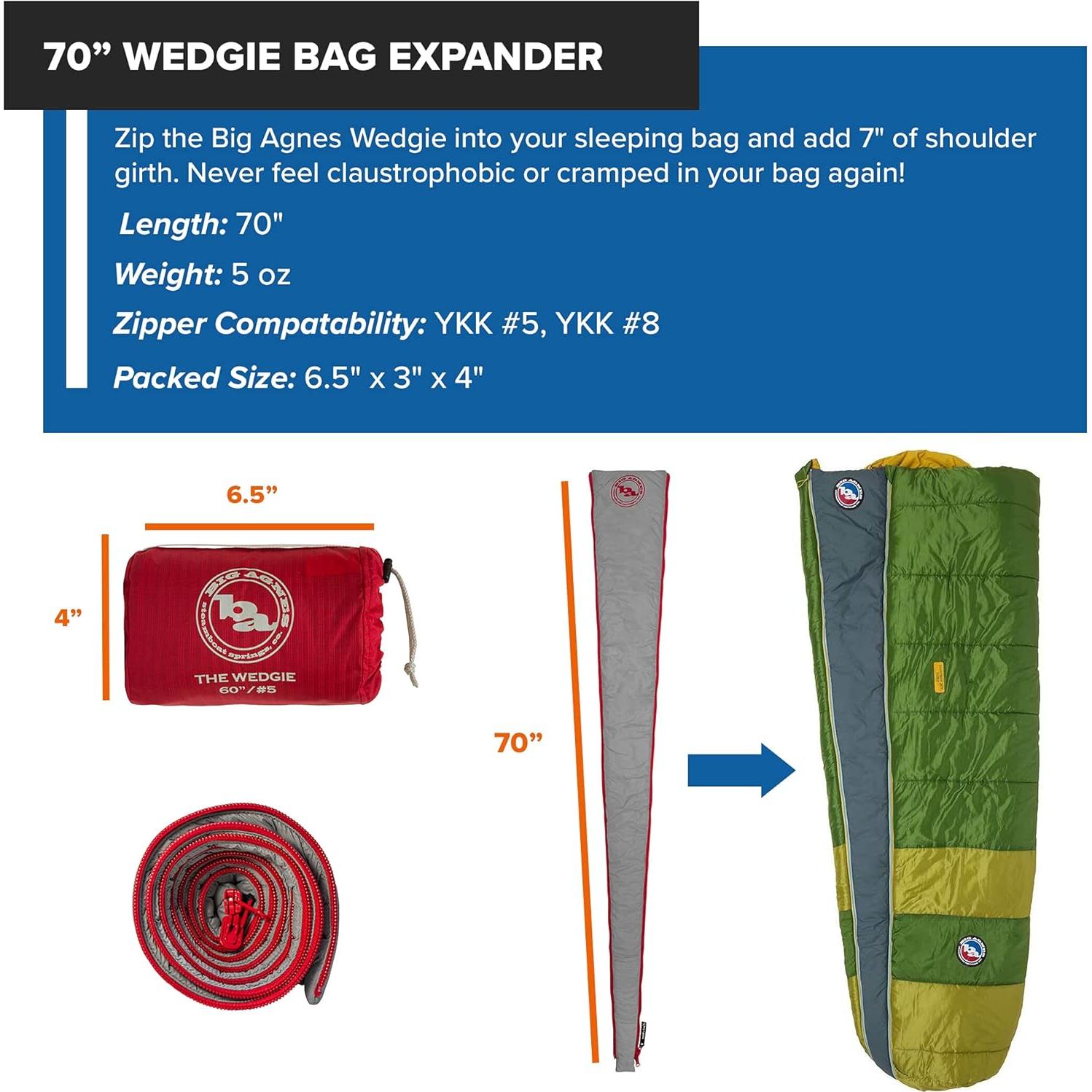 Expansor de Saco de Dormir Big Agnes ABW60518 60 cm Gris