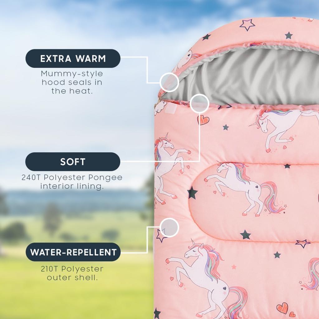 Saco de Dormir Despertar En Nube Unicornio Rosa 155x66 cm