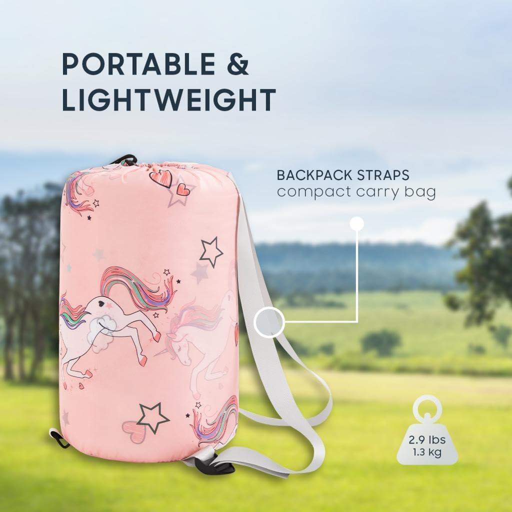 Saco de Dormir Despertar En Nube Unicornio Rosa 155x66 cm