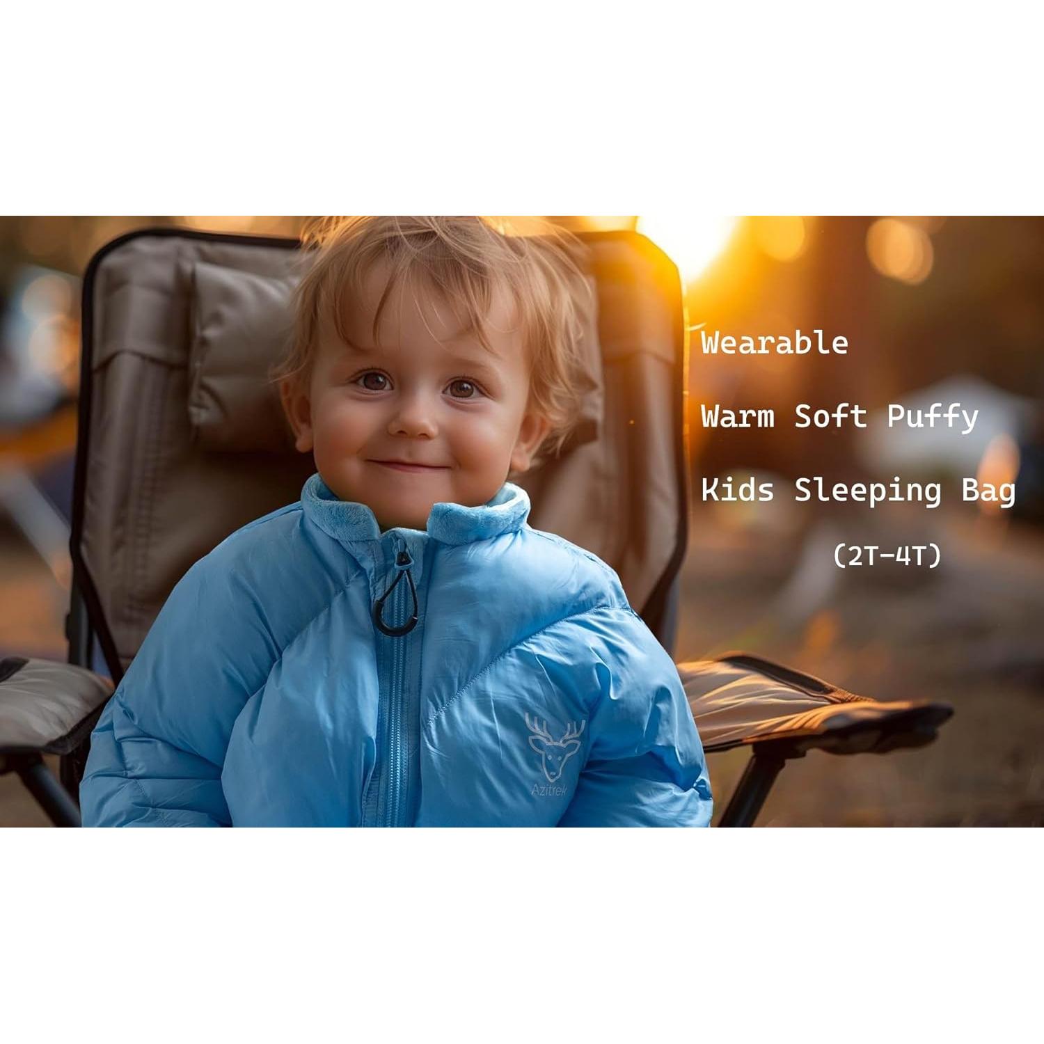 Saco de Dormir Acolchado AZITREK para Niños 2-4 Años