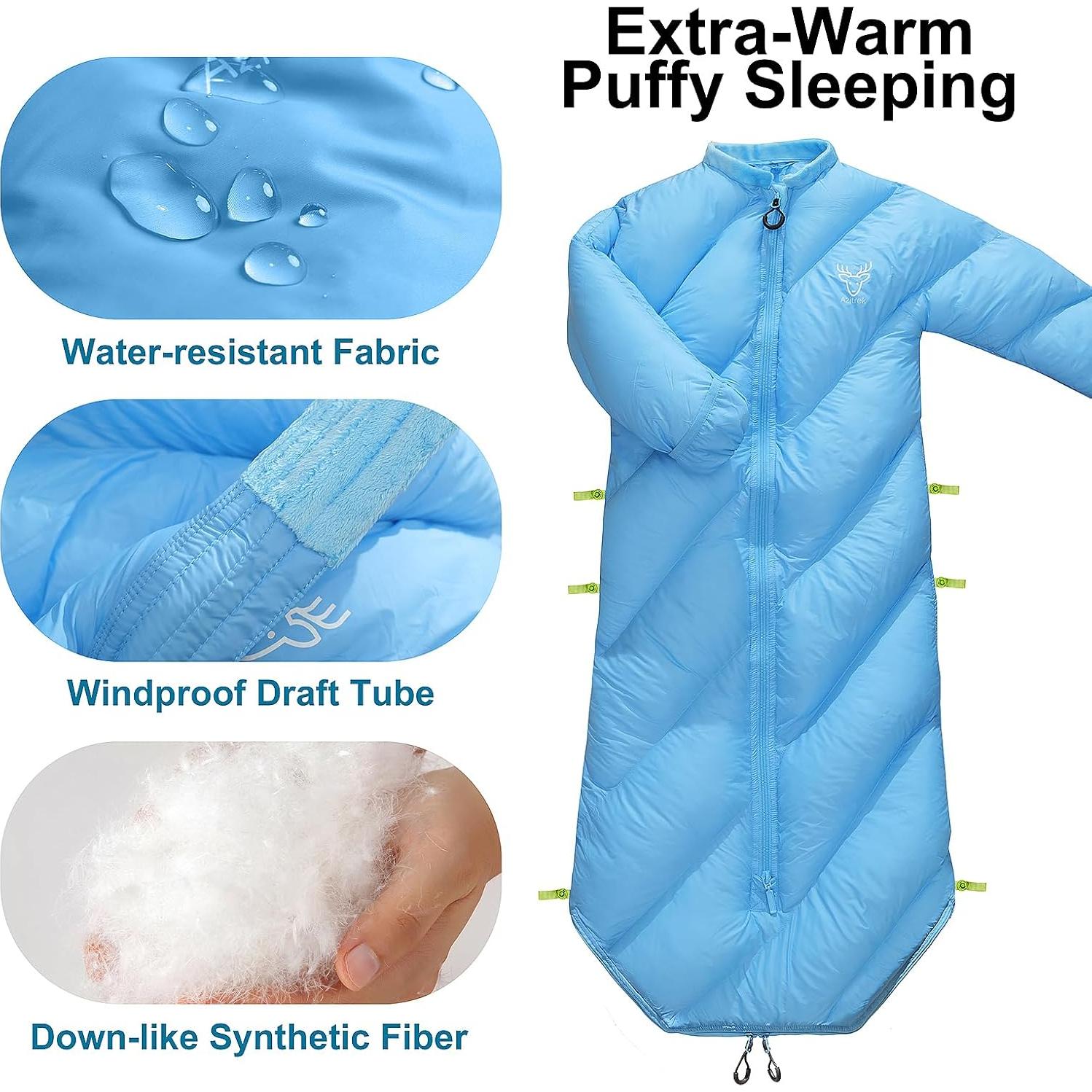 Saco de Dormir Acolchado AZITREK para Niños 2-4 Años