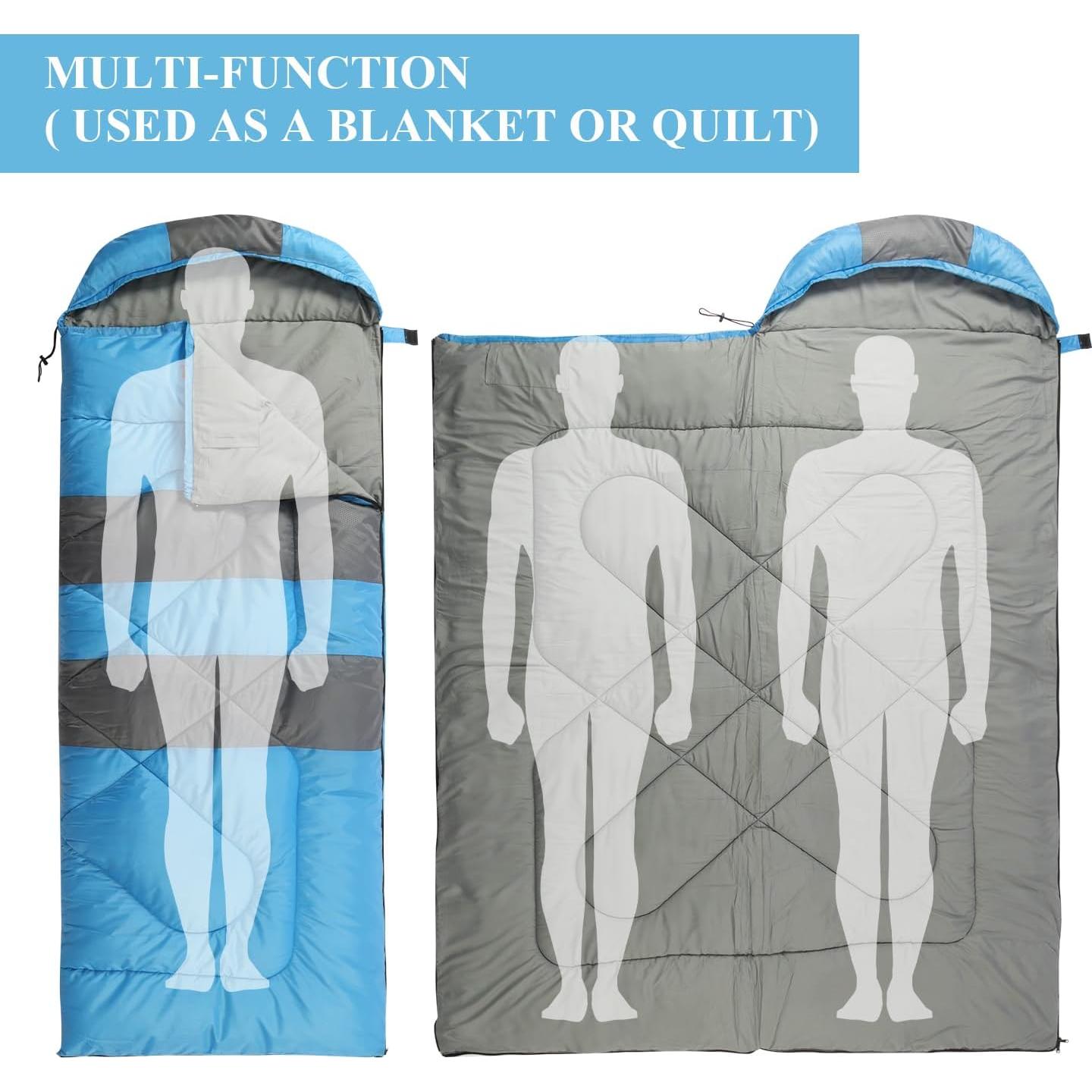 Saco de Dormir Peirhw 3 Estaciones Adulto Impermeable Azul