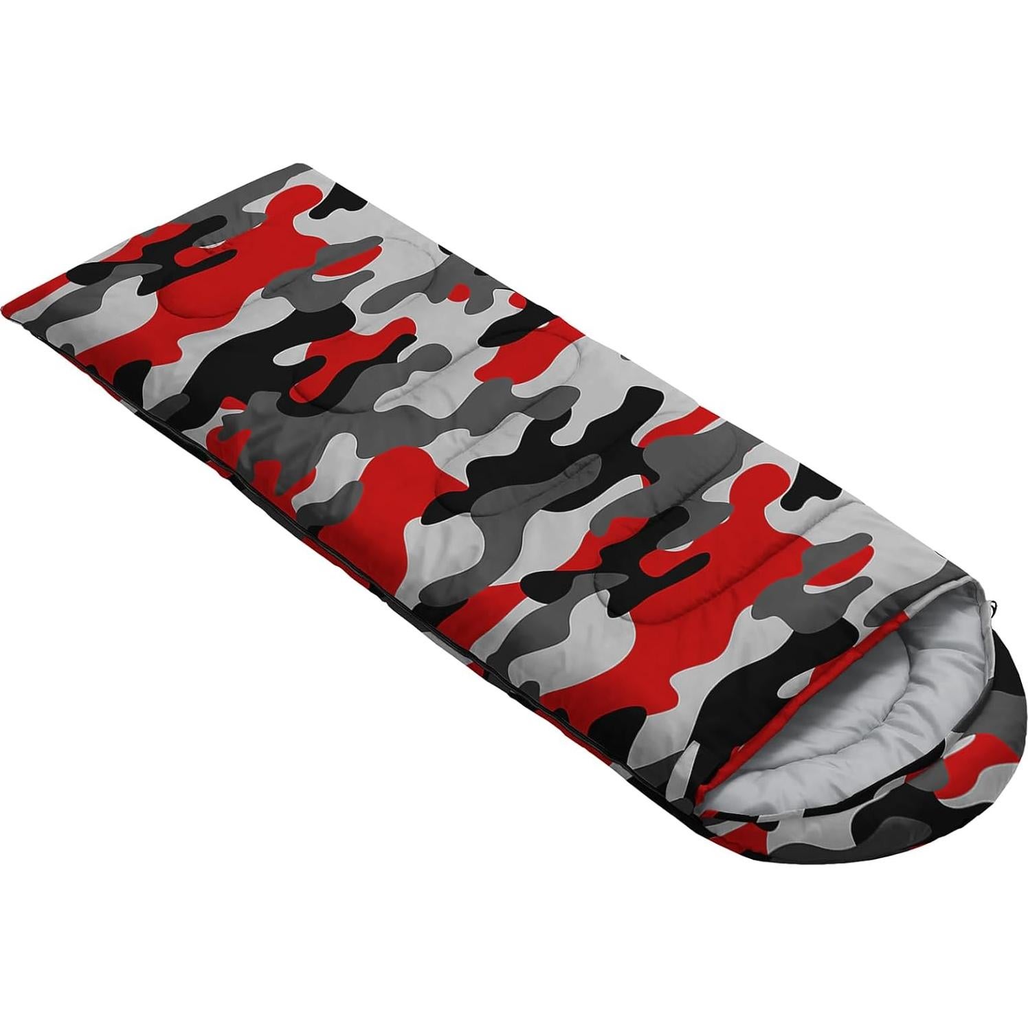 Saco de Dormir Nttopship Individual Camo Rojo 230x80 cm
