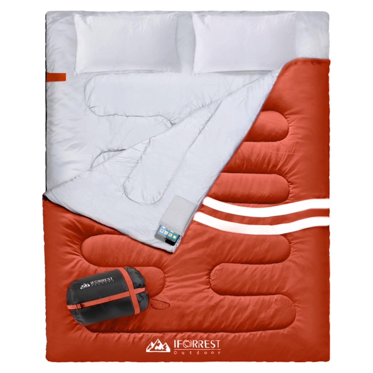 Saco de Dormir Doble IFORREST XL para 2 Personas - Climas Fríos