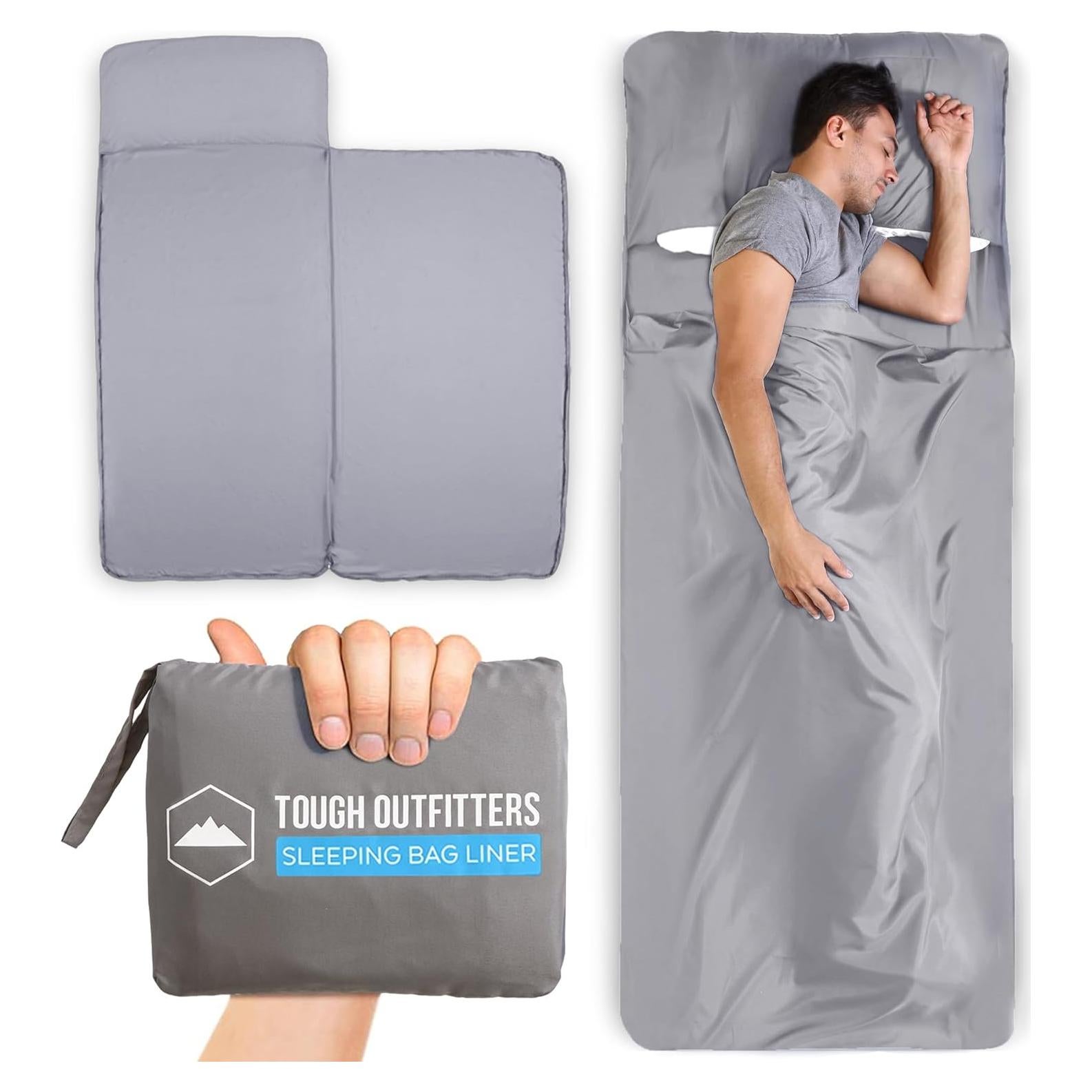 Forro de Saco de Dormir XL Tough Outdoors - Gris Sin Cremallera