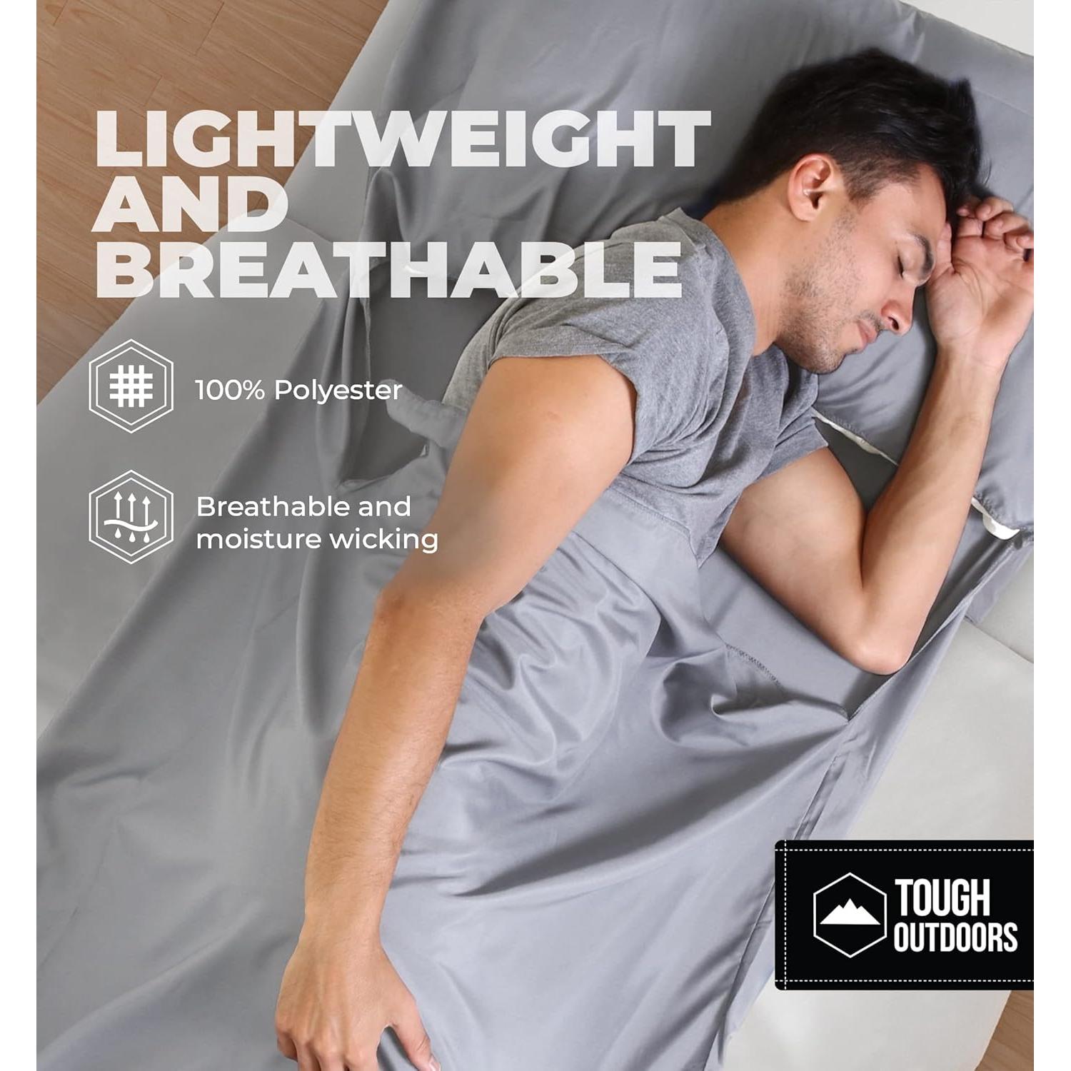 Forro de Saco de Dormir XL Tough Outdoors - Gris Sin Cremallera