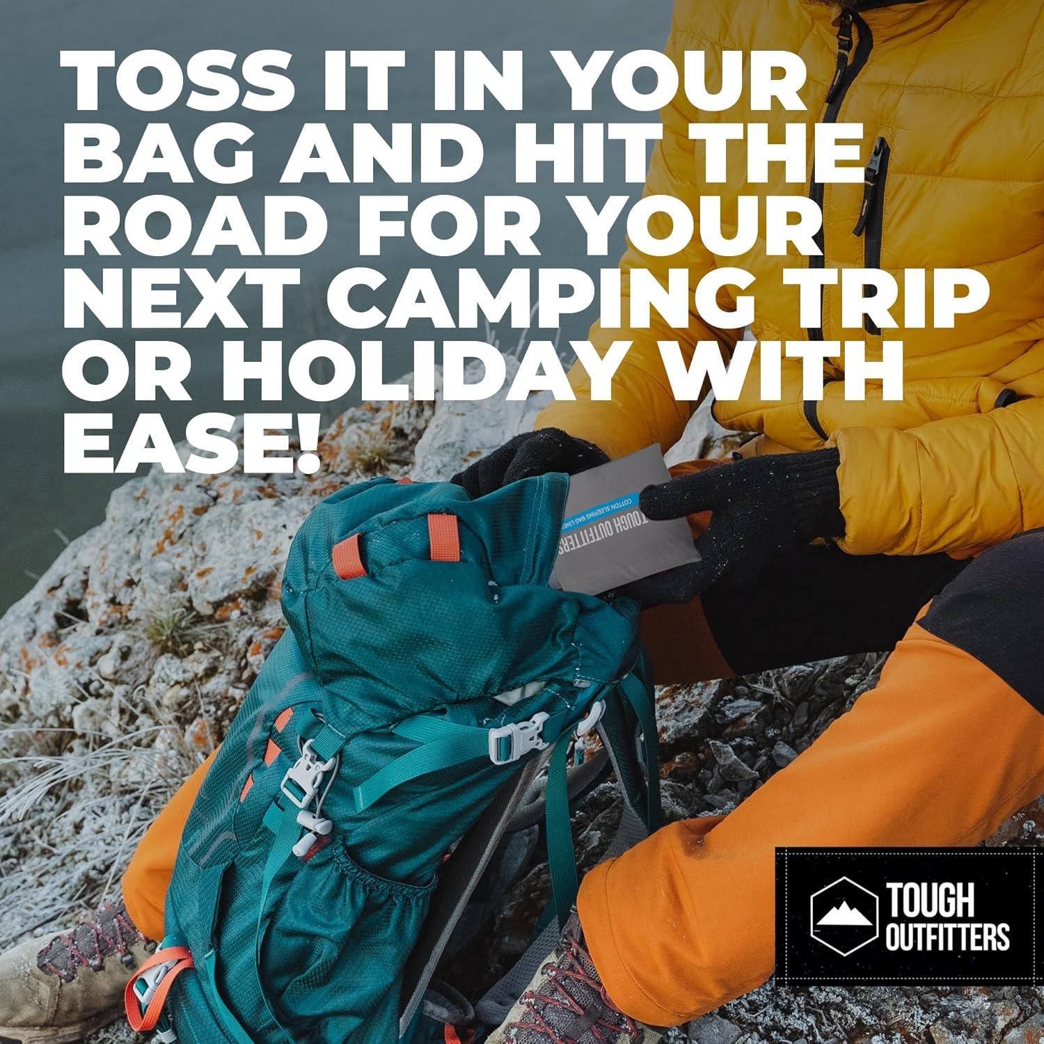 Forro de Saco de Dormir XL Tough Outdoors - Gris Sin Cremallera