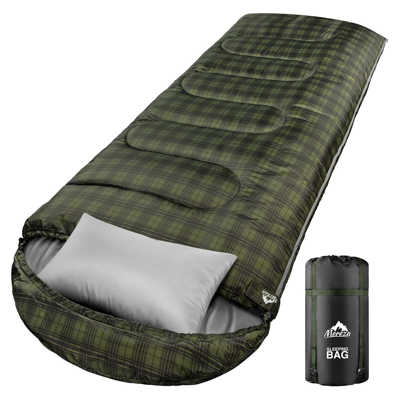 Saco de Dormir MEREZA XL Invierno 10°C a 30°C con Almohada
