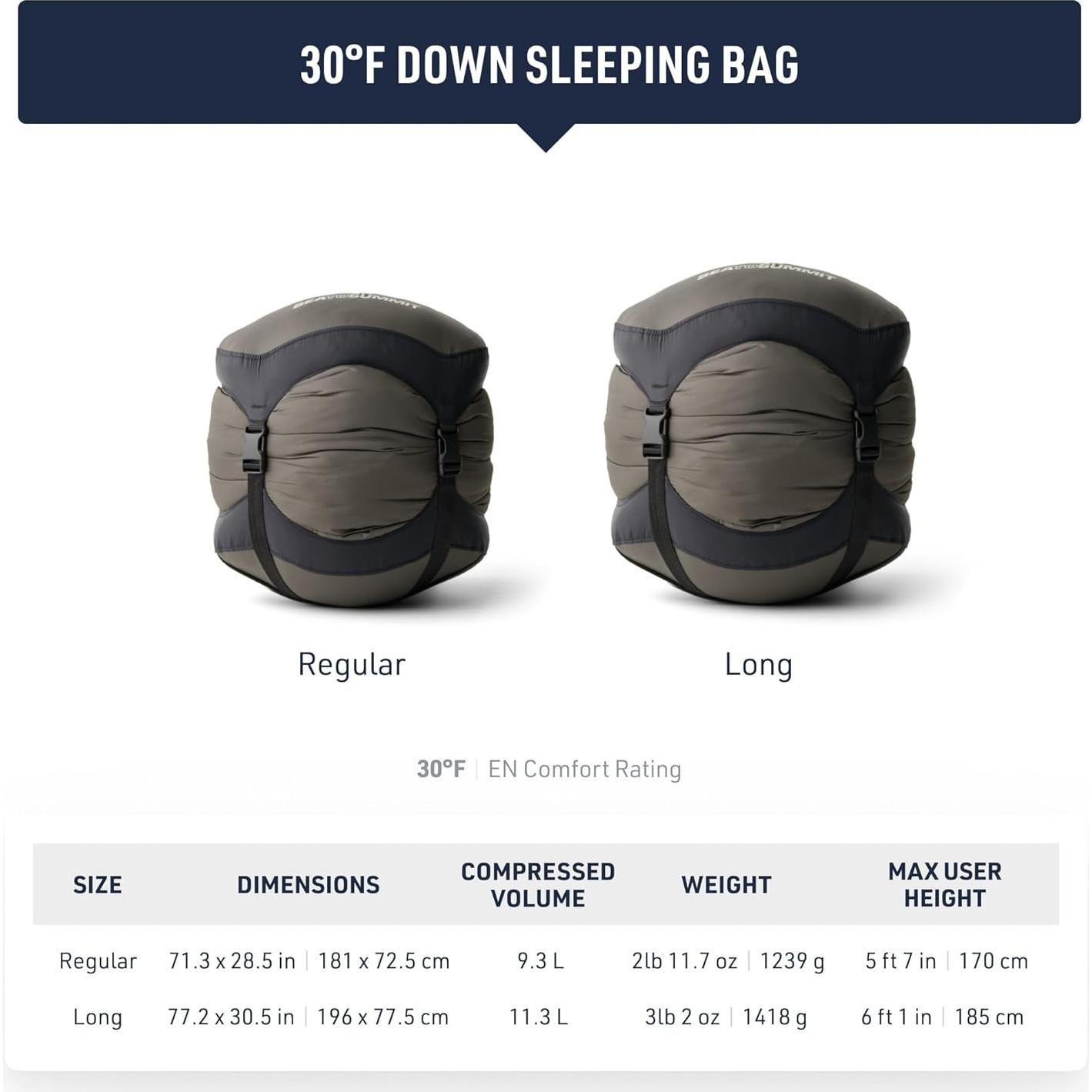 Saco de dormir de plumas Sea to Summit Trek 15°C Largo