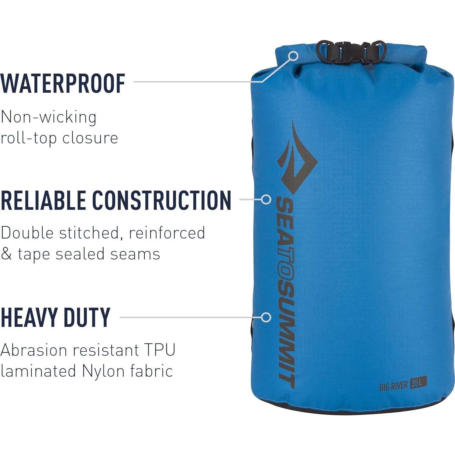 Bolsa Secadora Big River Sea to Summit 65L Impermeable Azul