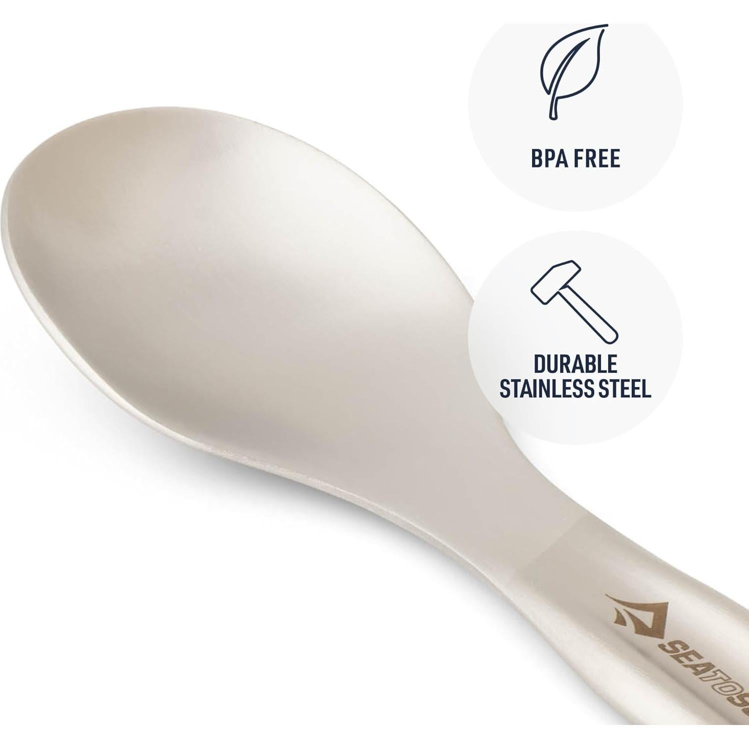 Sea to Summit Detour Stainless Steel Camp Cutlery Set, 2 Person (2 Knives, Forks, Spoons, w/Silicone Keeper)