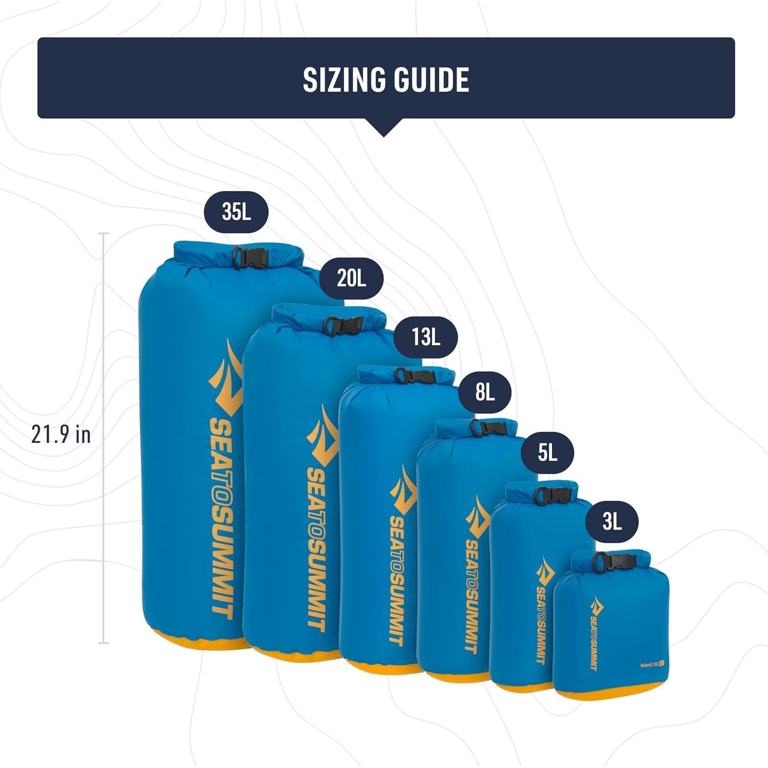 Bolsa Secadora Sea to Summit eVac 20L Azul Turquesa Impermeable