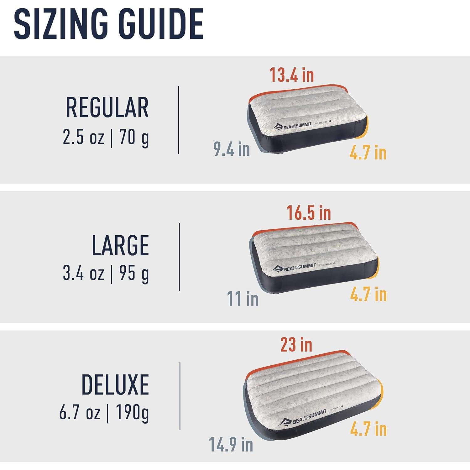 Almohada Inflable Sea to Summit Aeros Down Regular 34x24cm