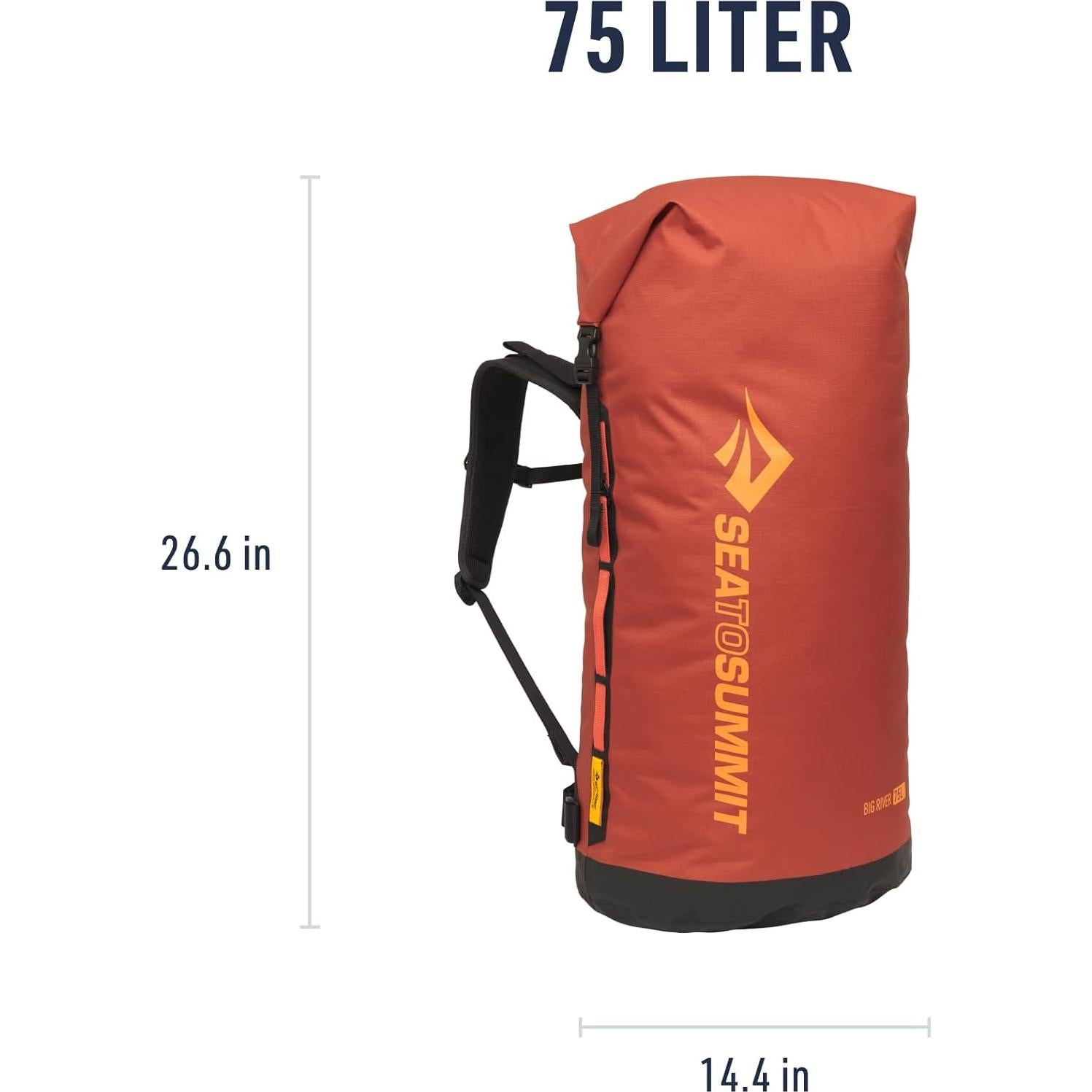 Mochila Impermeable Sea to Summit Big River 75L Rojo