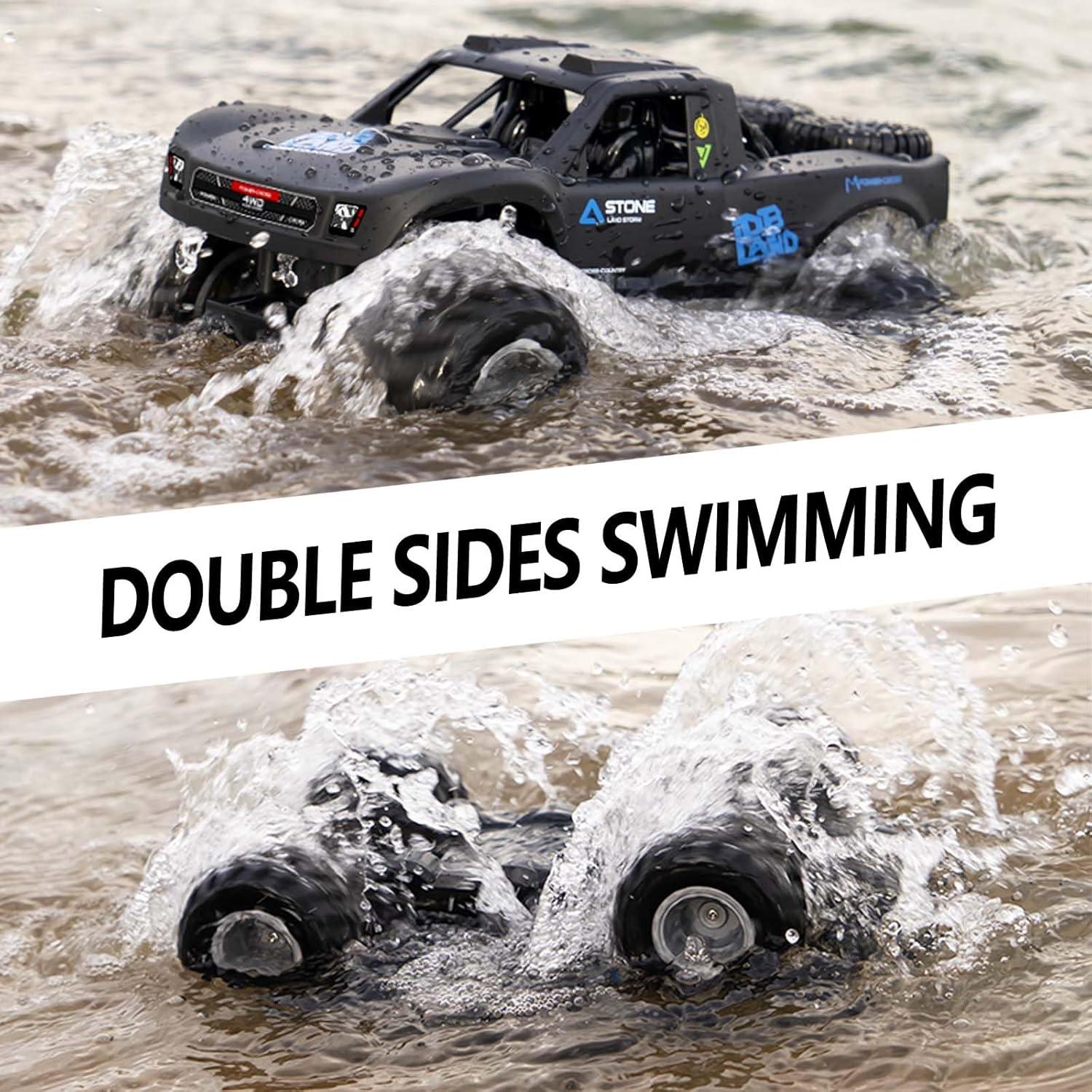 Coche RC Anfibio 1:16 KB KAIBO 4WD Doble Lado Azul