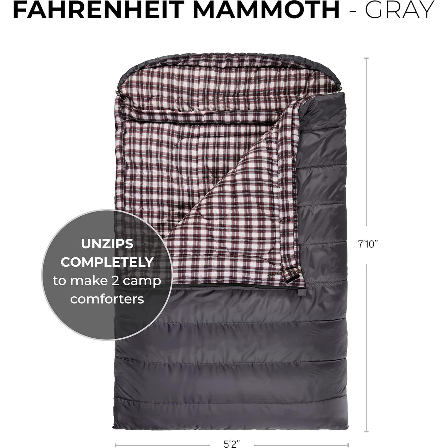 Saco de dormir TETON Sports Mammoth 20F Doble 239x157 cm