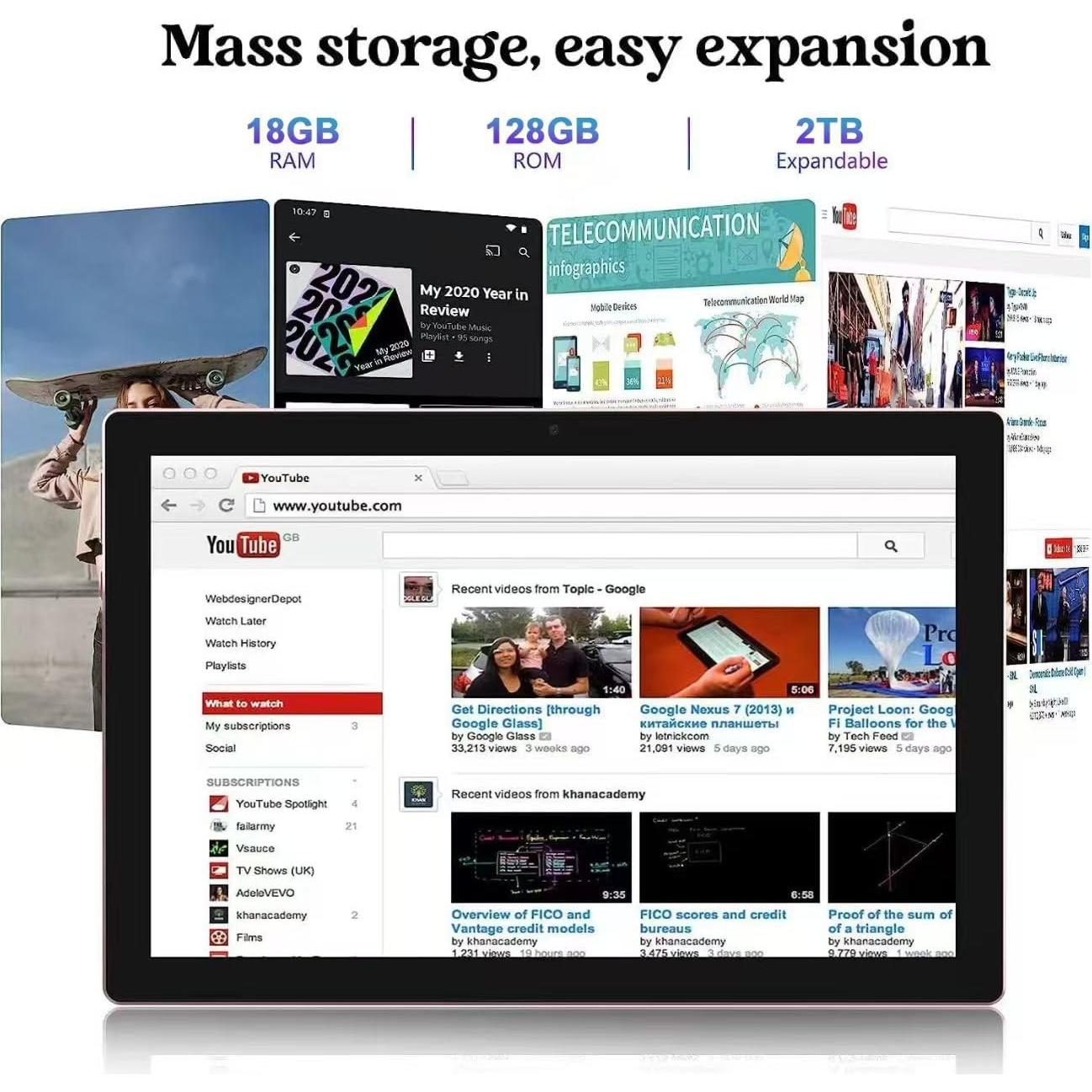 Tableta Android 15 CUPEISI YQ10S MAX 10.1" 18GB RAM 128GB