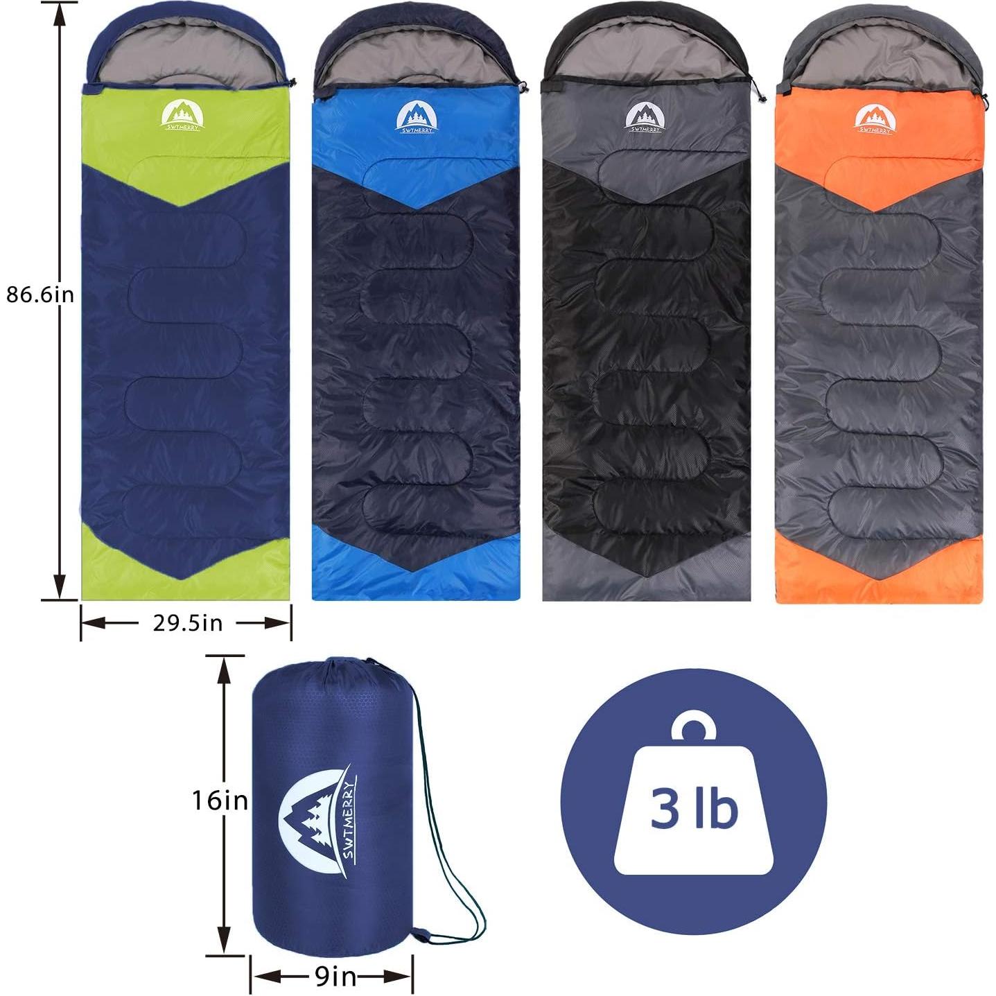 Saco de Dormir SWTMMERRY 3 Temporadas Ligero Impermeable