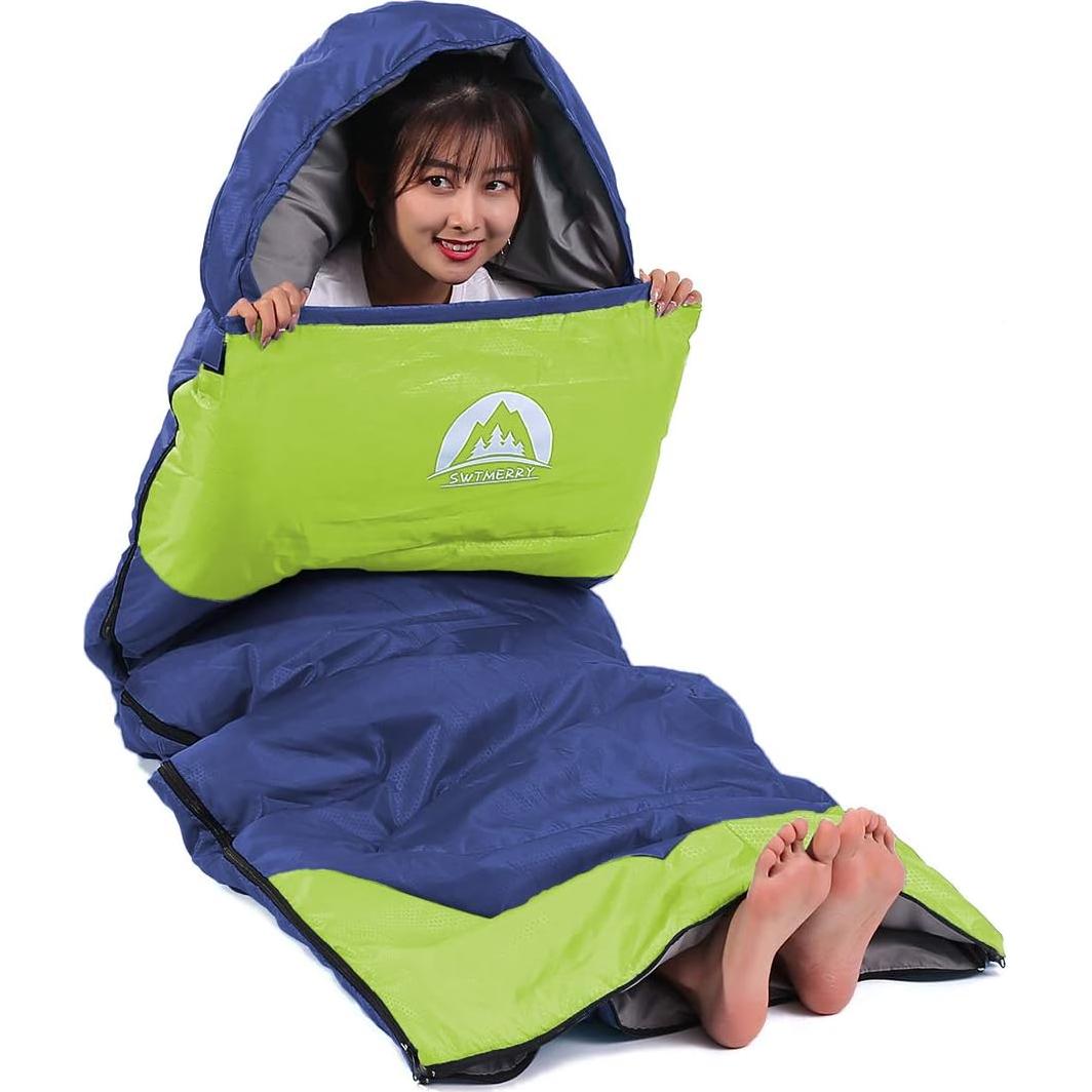 Saco de Dormir SWTMMERRY 3 Temporadas Ligero Impermeable