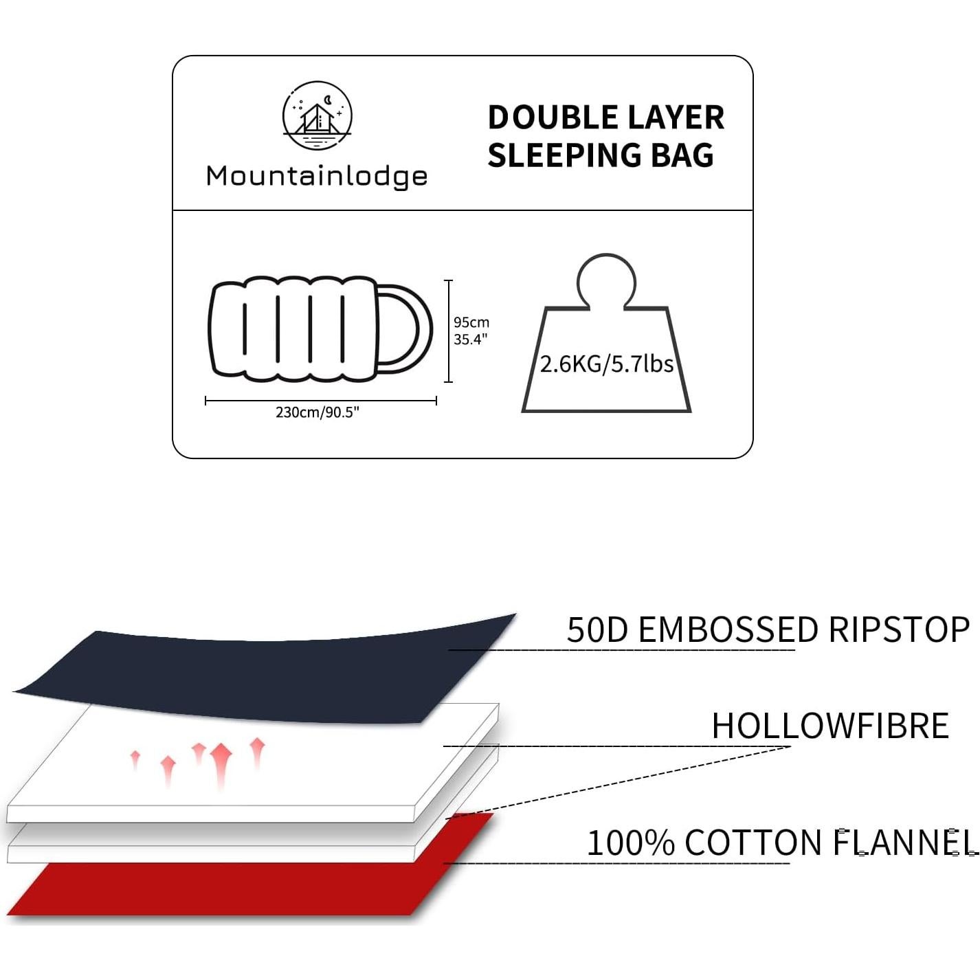 Saco de Dormir MOUNTAINLODGE Glamping Grande Impermeable