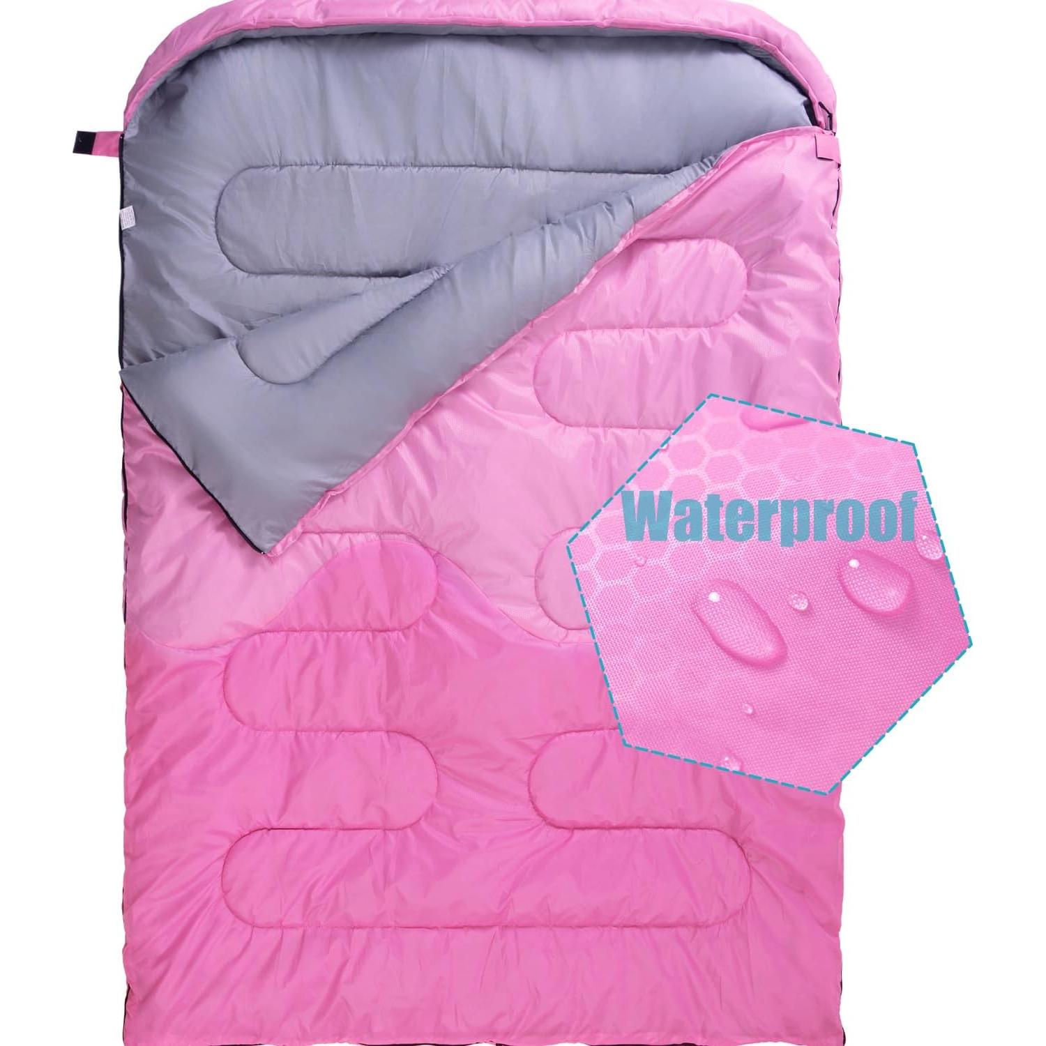 Saco de Dormir Doble HTMEYBG Rosa 220x150 cm 3 Temporadas