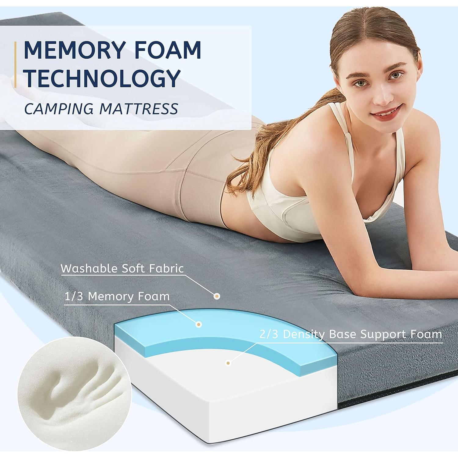 Colchón de Espuma Viscoelástica HomeMate 203x97 cm Camping